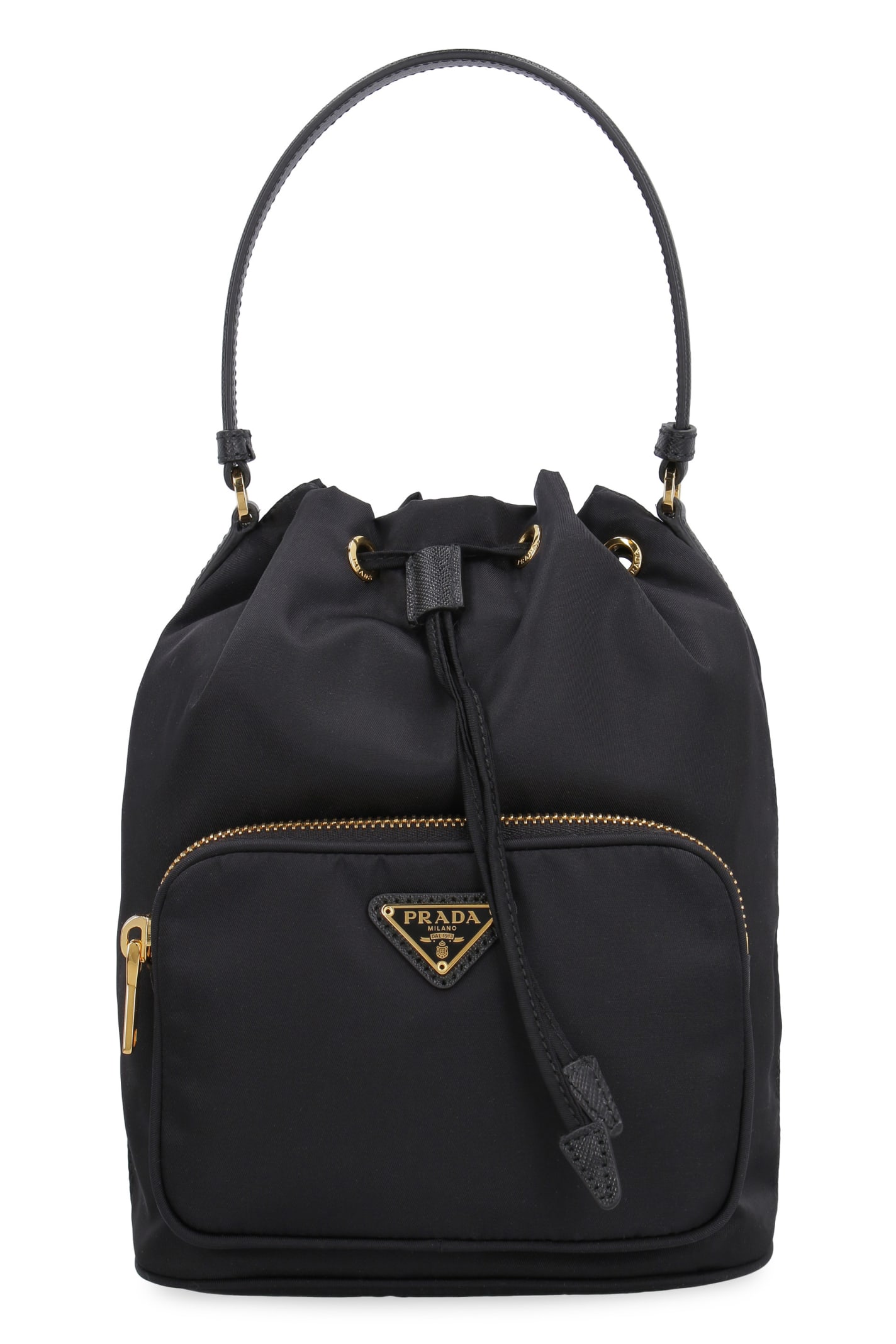 prada duet nylon bucket bag