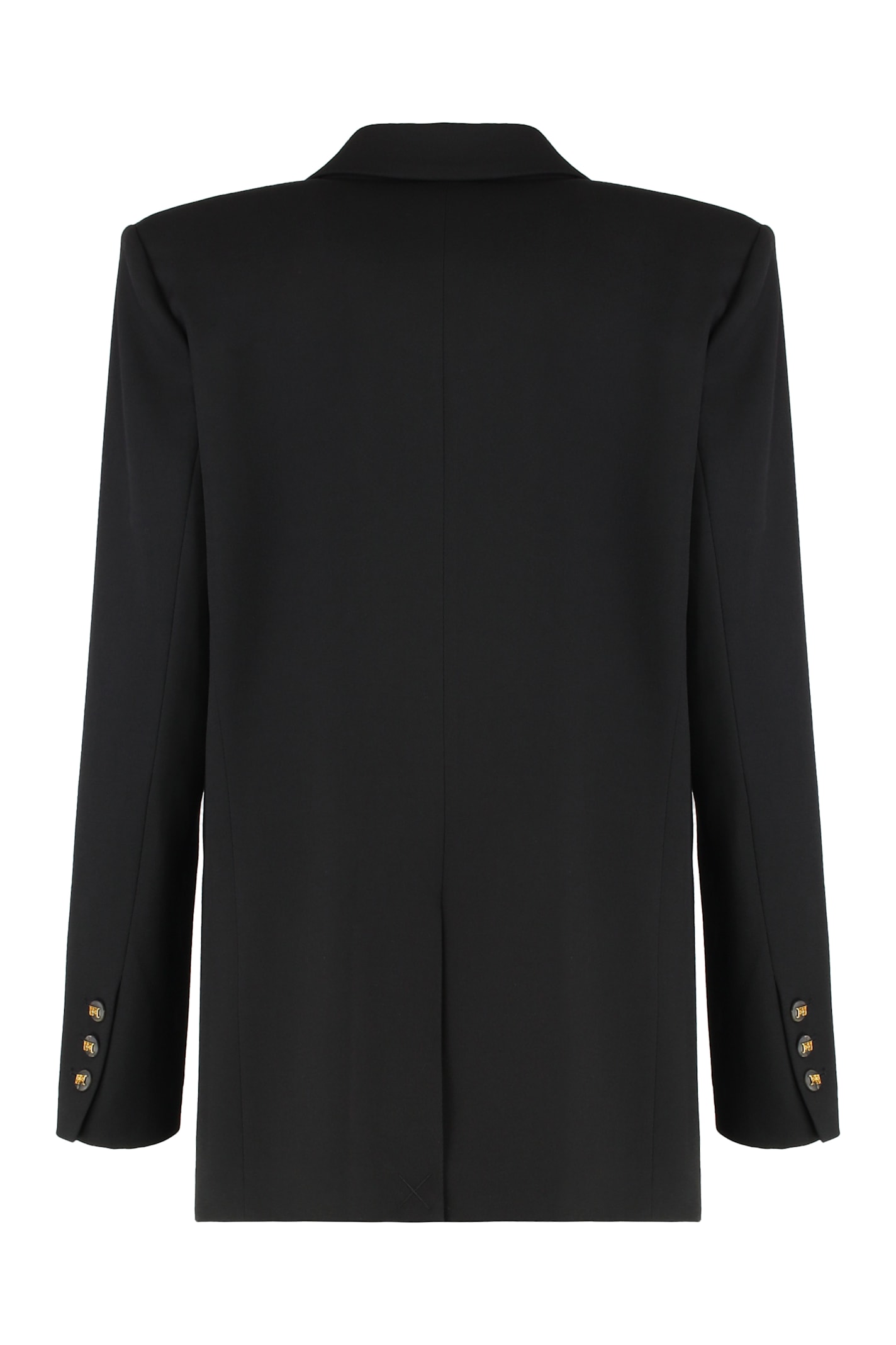 Elisabetta Franchi Coat In Cotton Gabardine With Pocket In Black