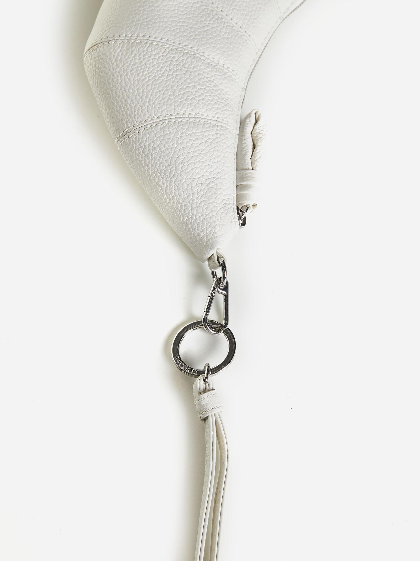 Shop Lemaire Croissant Leather Coin Purse In Chalk
