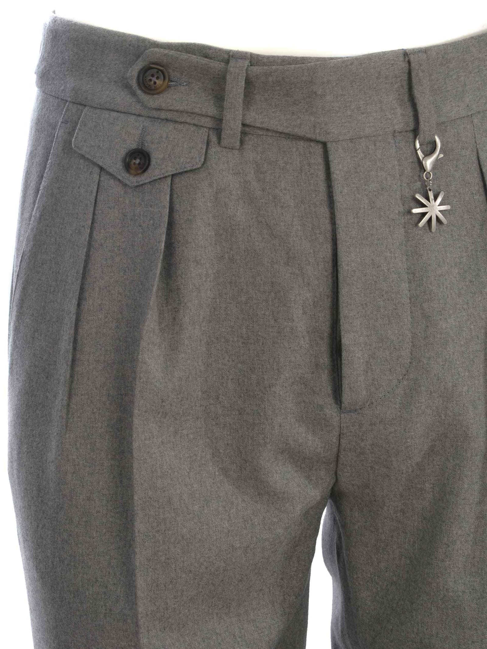 Shop Manuel Ritz Trousers  In Virgin Wool In Grigio Chiaro
