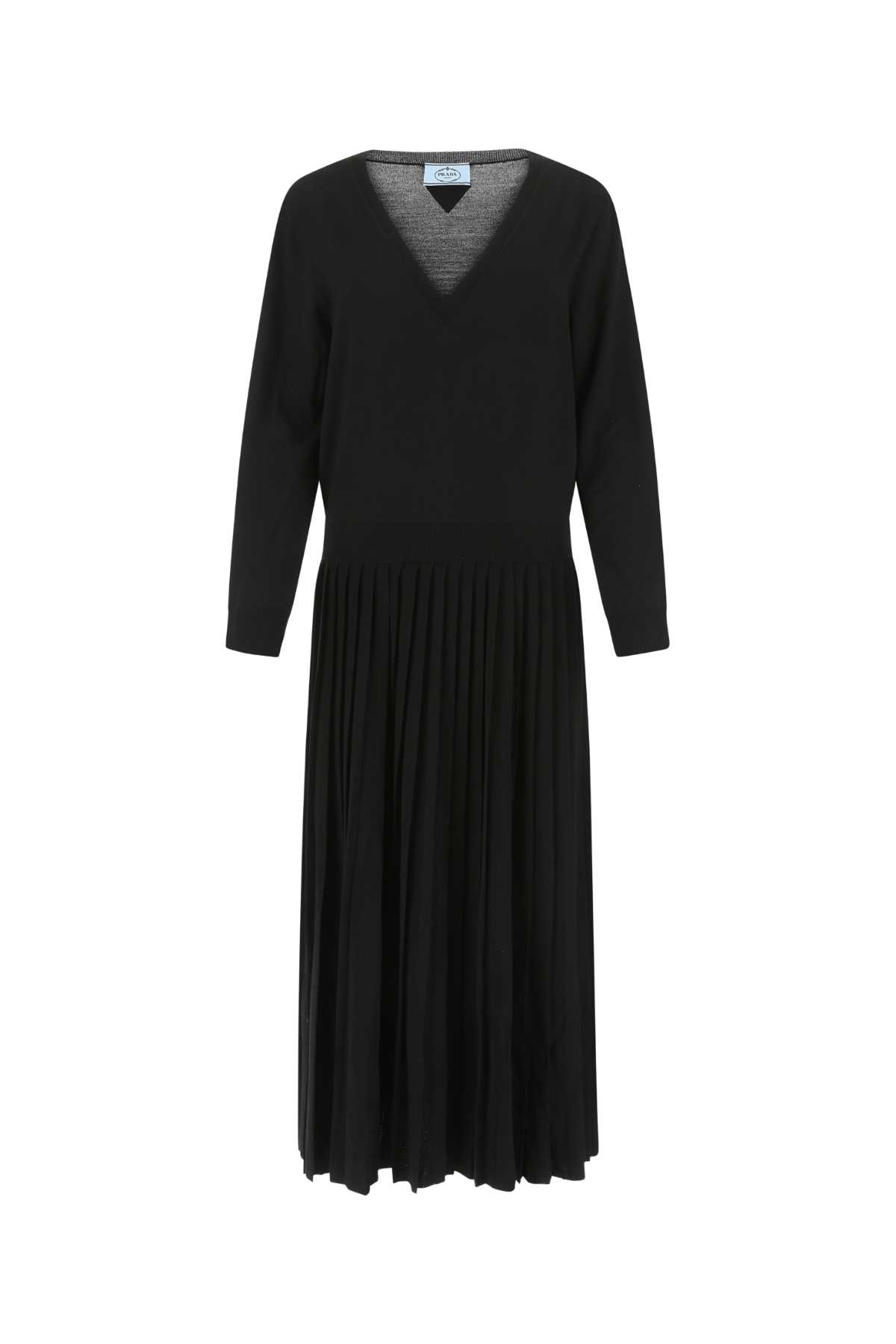 Prada Black Stretch Wool Blend Dress