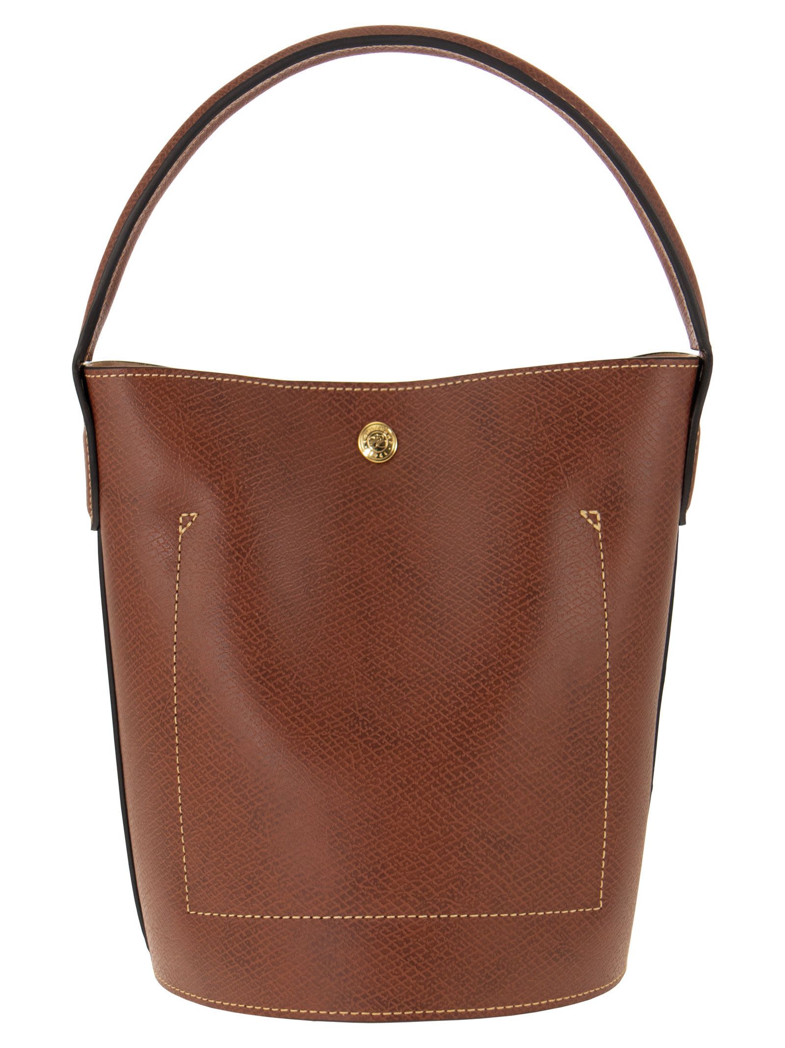 Longchamp Bucket Bag With Chic Contrast Stitching In Brown