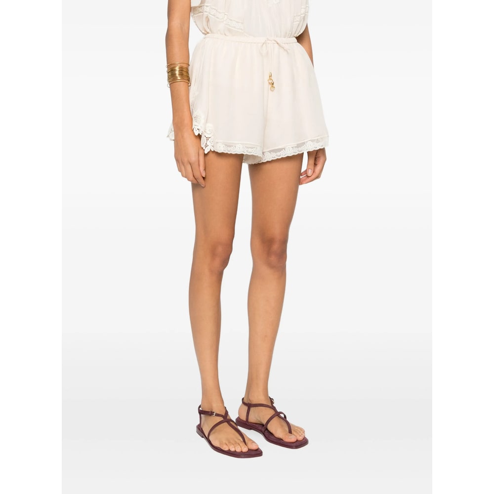 Zimmermann Lace-trim Shorts In Neutral
