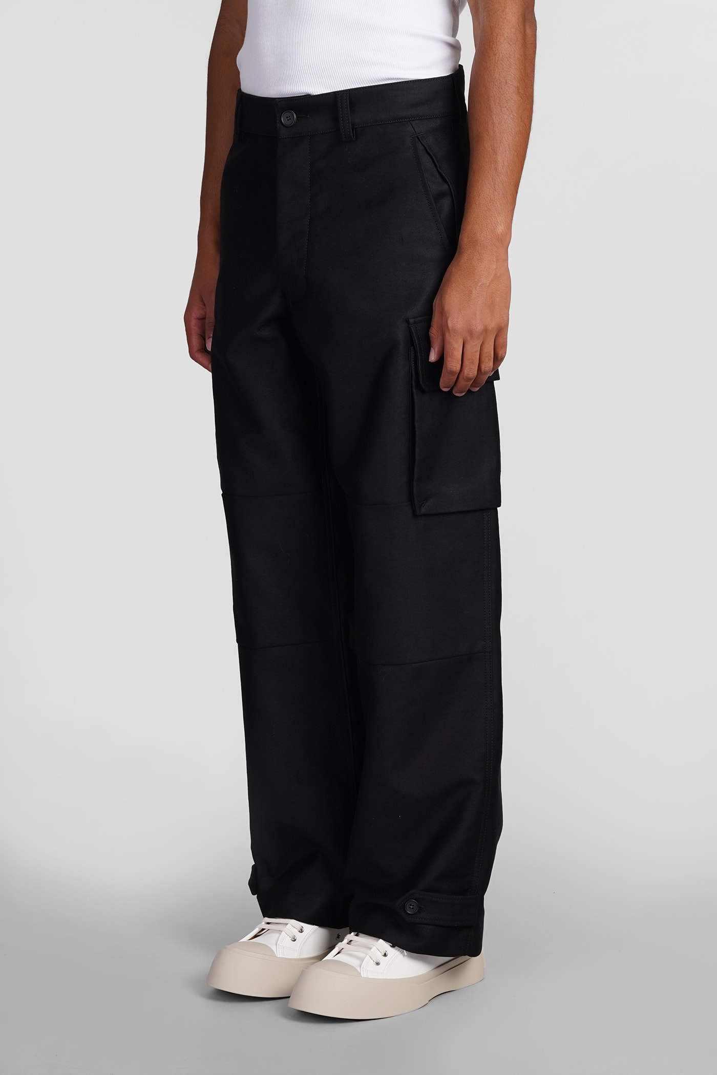 Shop Marni Pants In Black Cotton