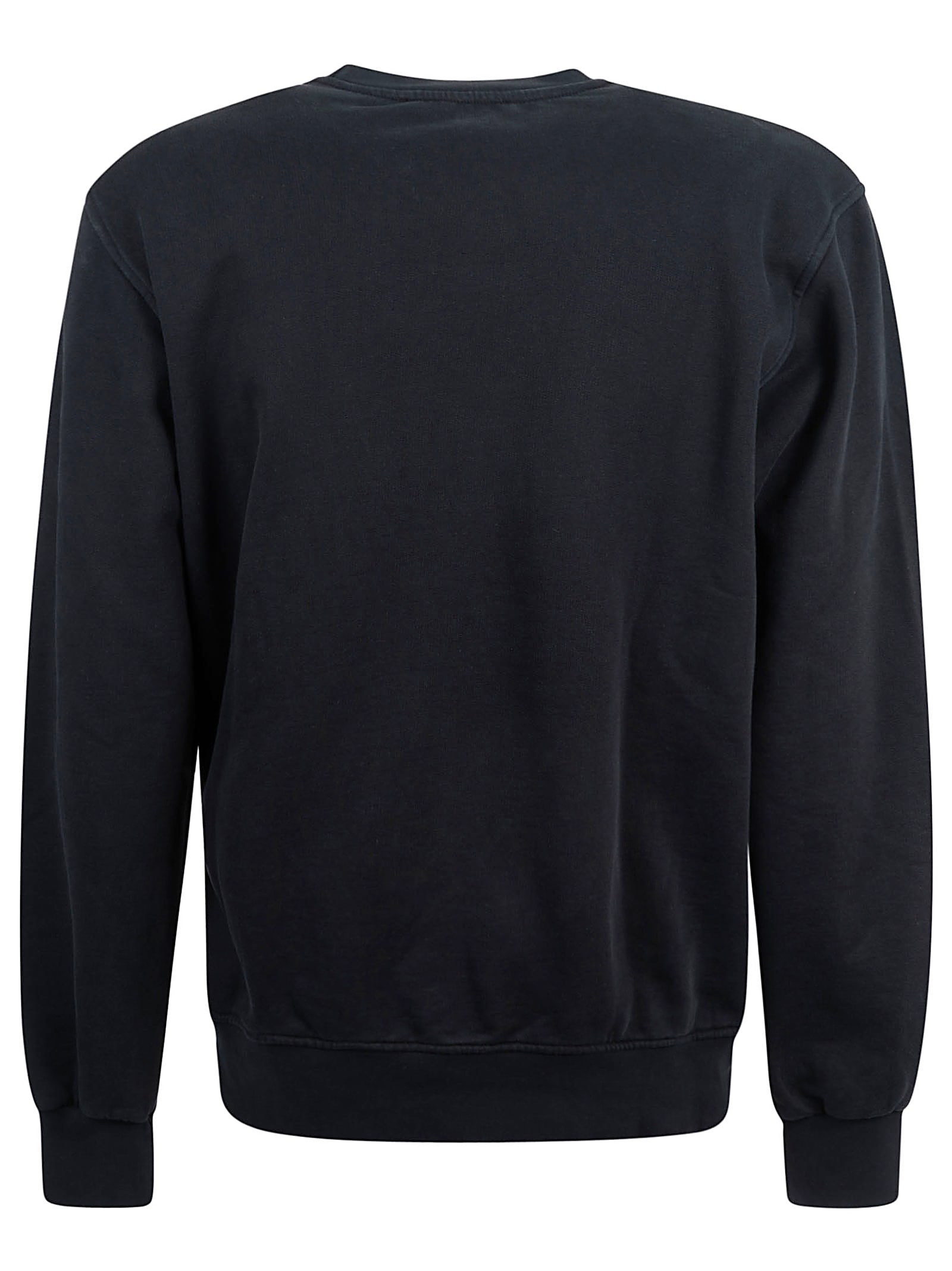 Shop Barrow Logo Print Ribbed Sweatshirt In Black