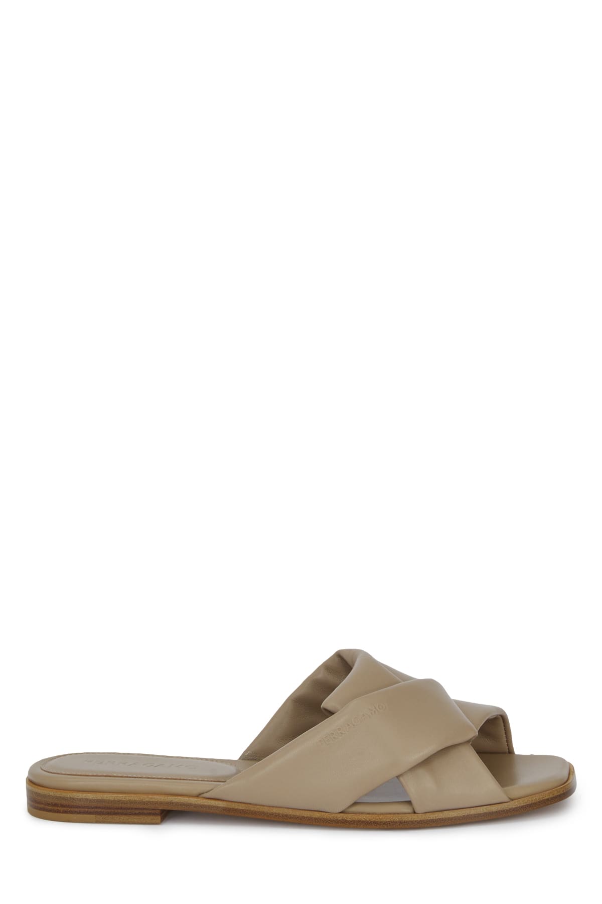 Ferragamo Nappa Slippers With Origami Tied Band In 002