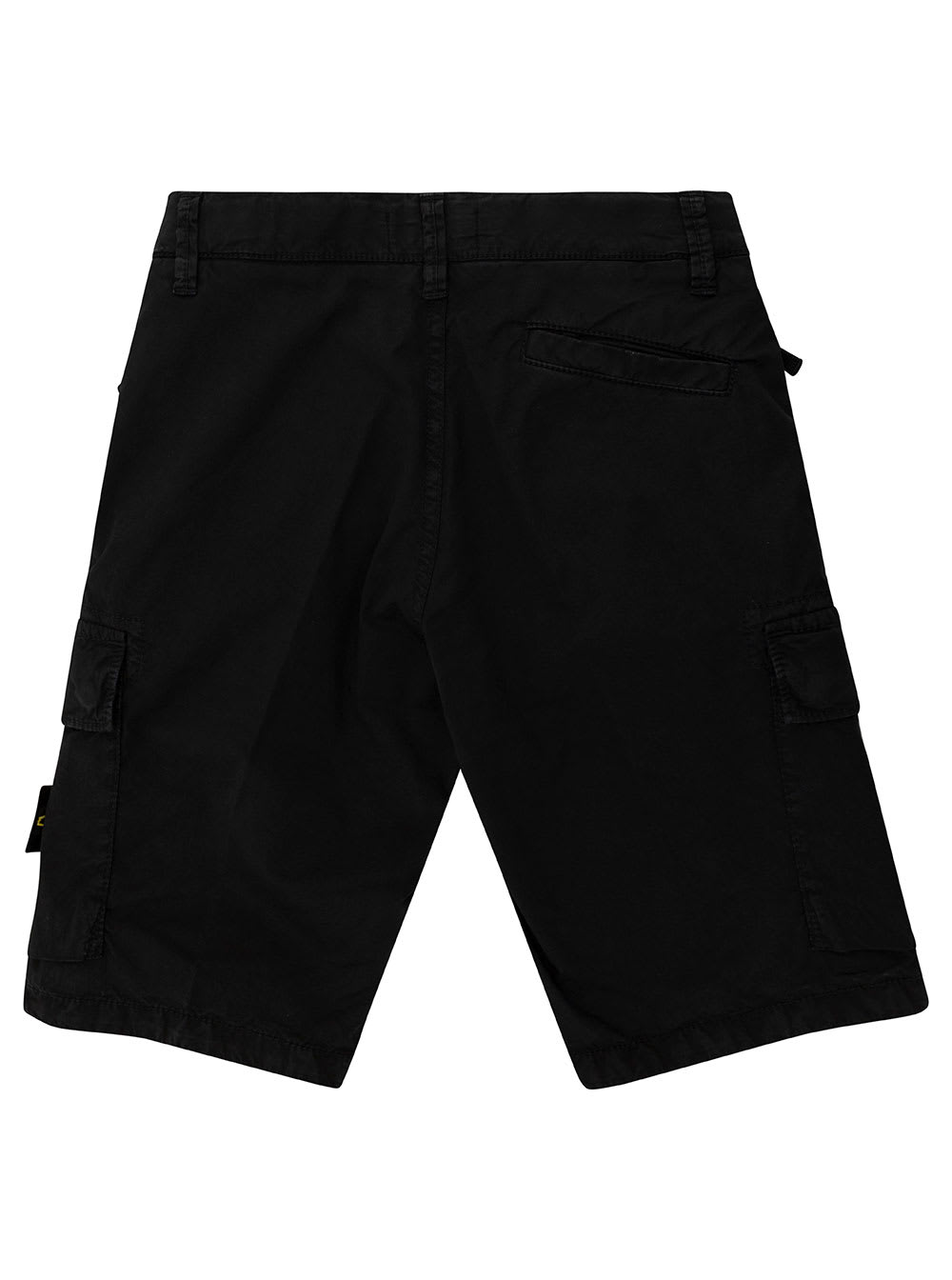 Stone Island Ages 6-8 Logo-appliquéd Stretch-cotton Canvas Cargo Shorts In Nero