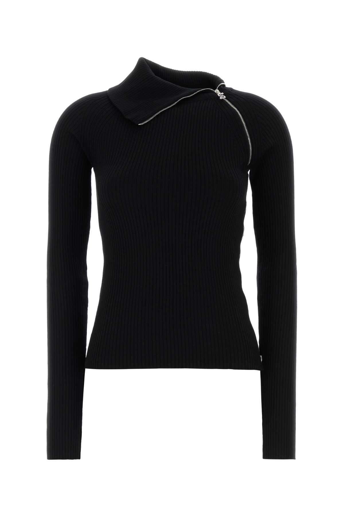 Sportmax Pinna Zipped Sweater In Black