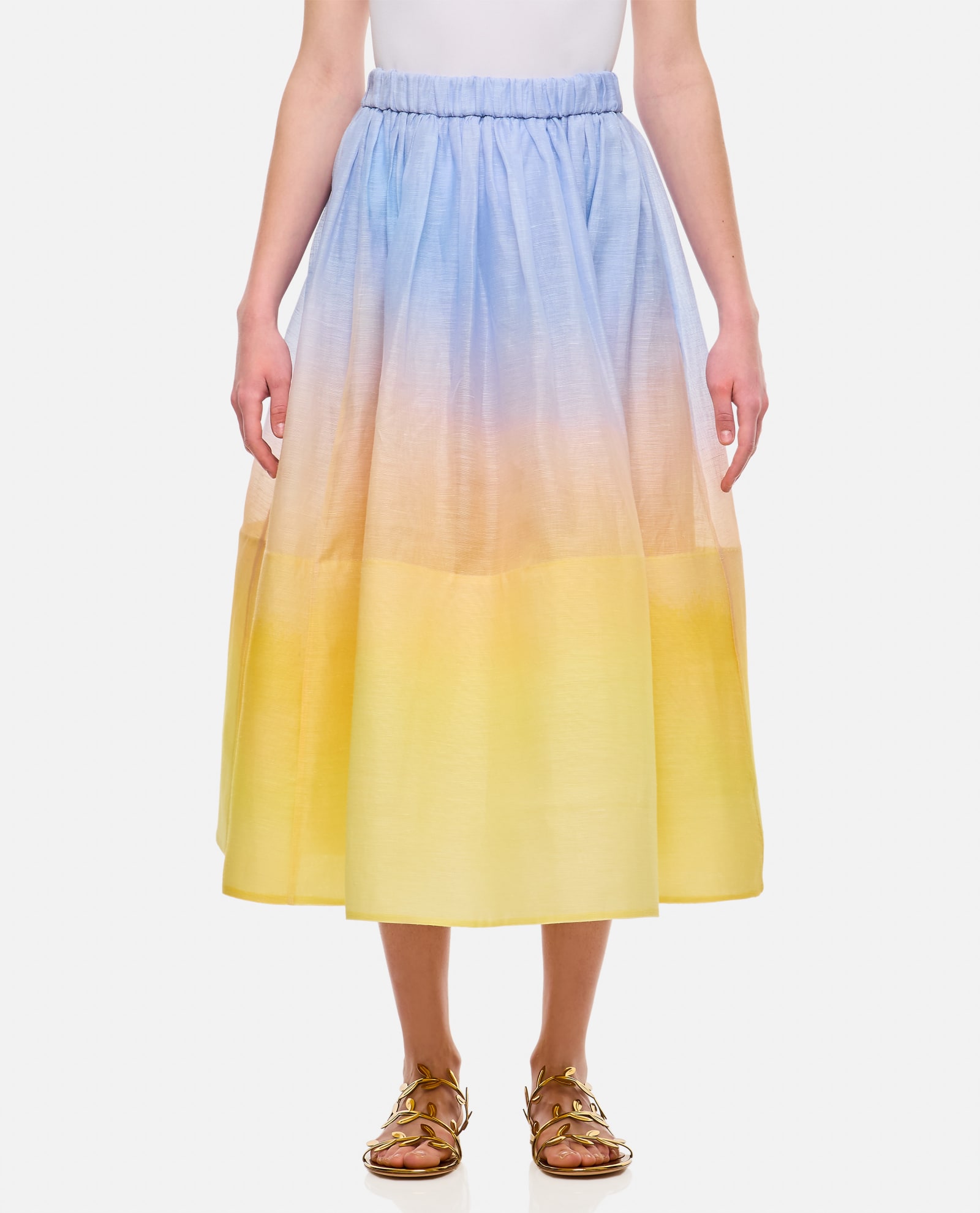 Shop Zimmermann Harmony Midi Skirt In Multicolour