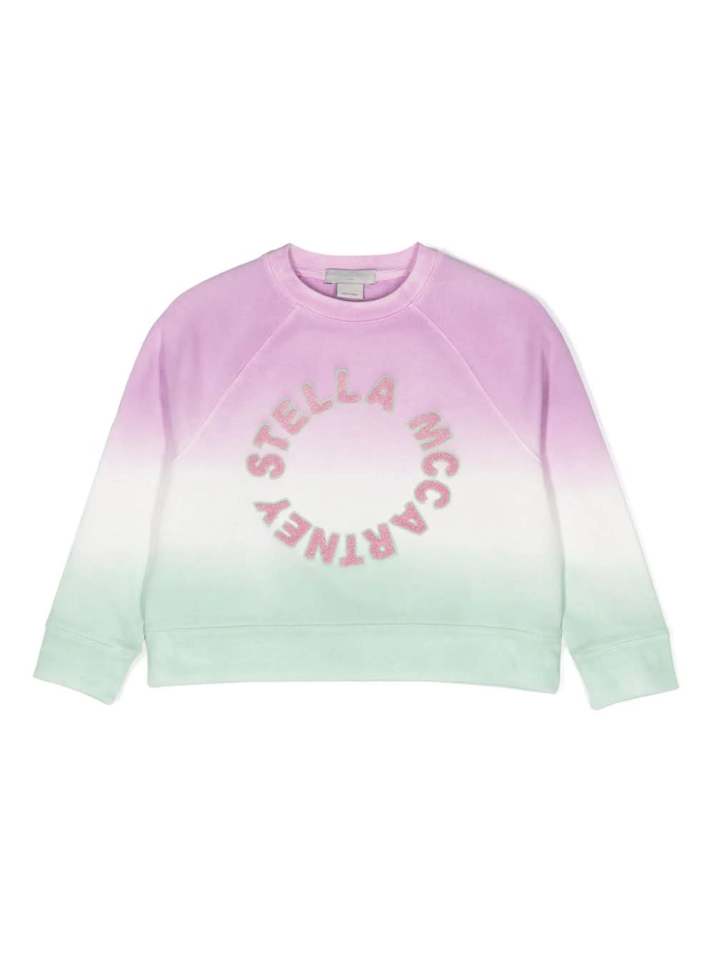 Shop Stella Mccartney Ombré Sweatshirt With Logo In Multicolour