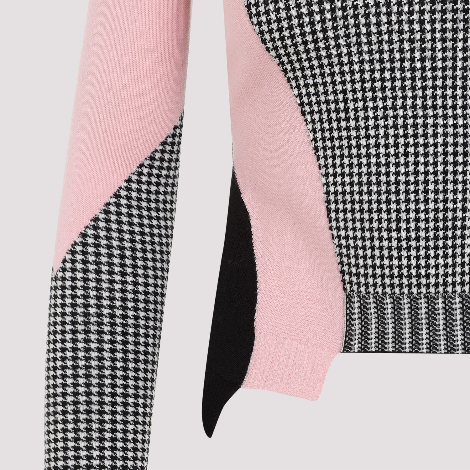 Shop Alexander Mcqueen Wool Pullover In Black White Pink