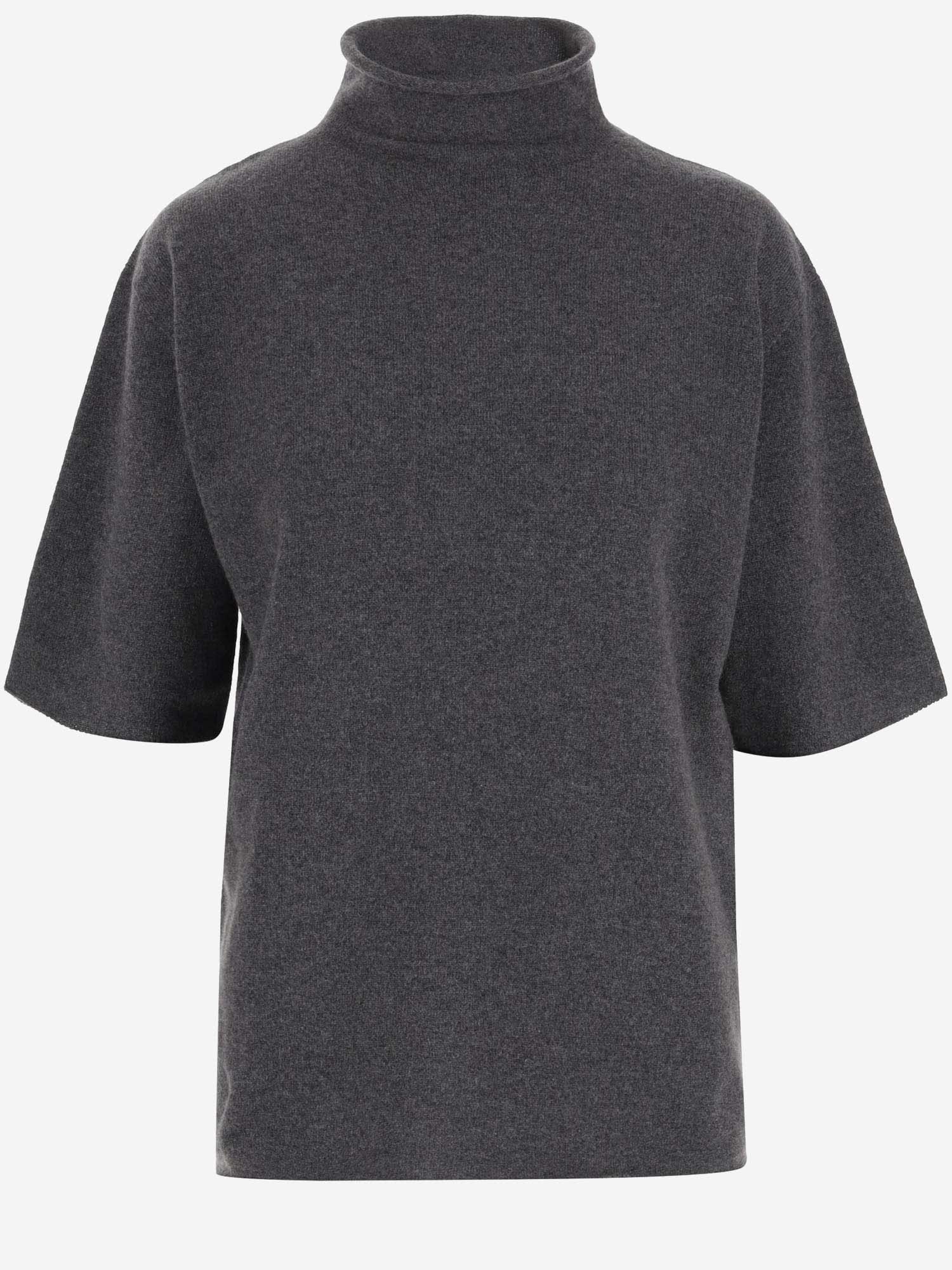 Shop Jil Sander Cashmere Short Sleeve Pullover In Grey