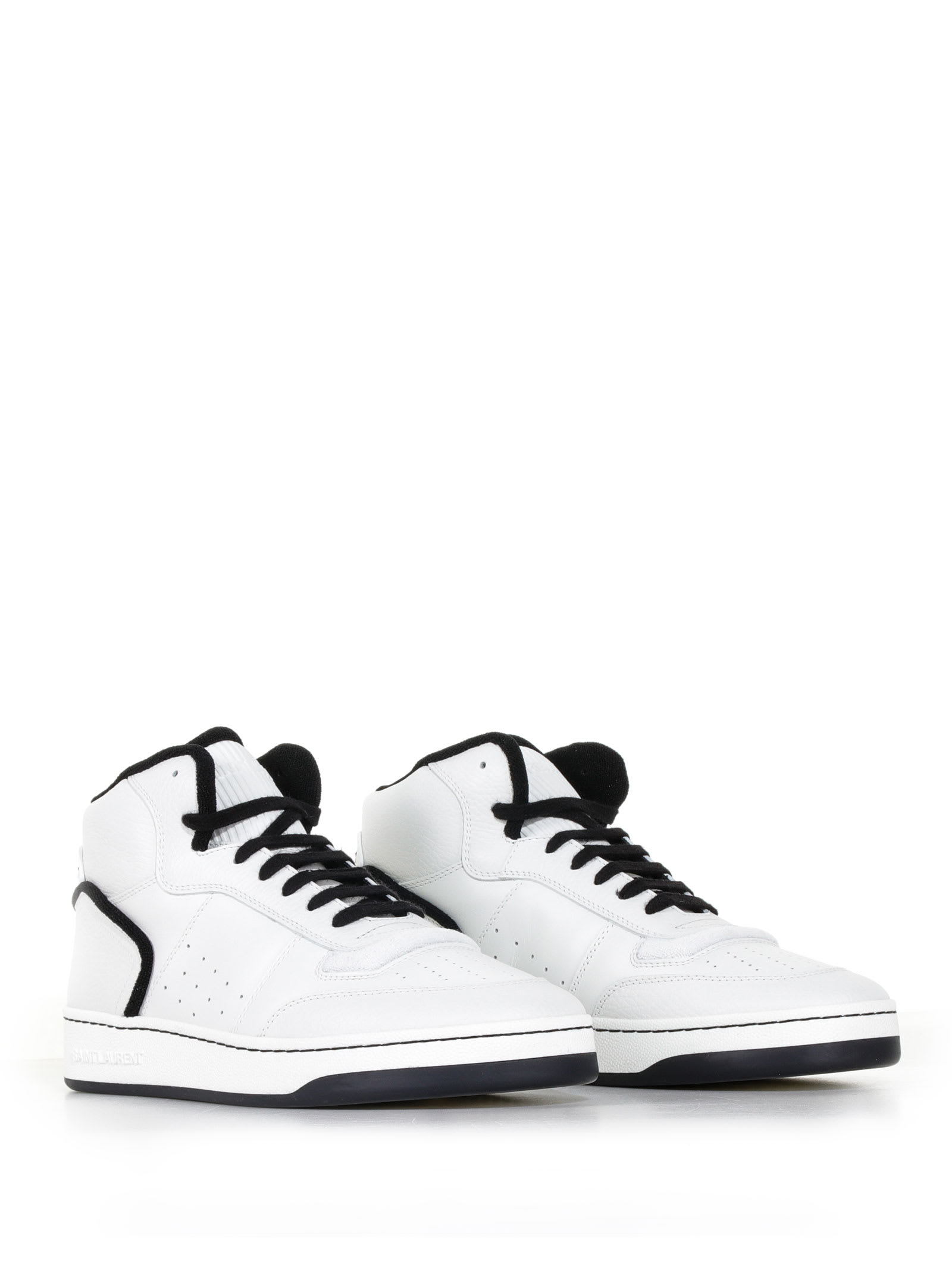Shop Saint Laurent Sneakers With Contrasting Details In Blanc Opt