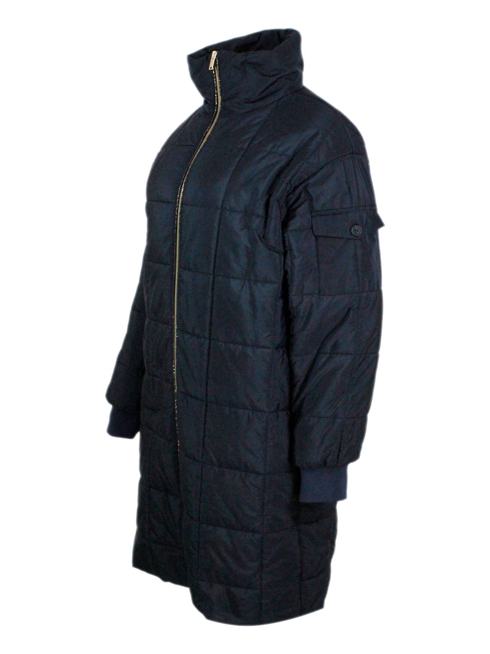 Fabiana Filippi Tech Fabric Coat In Blue