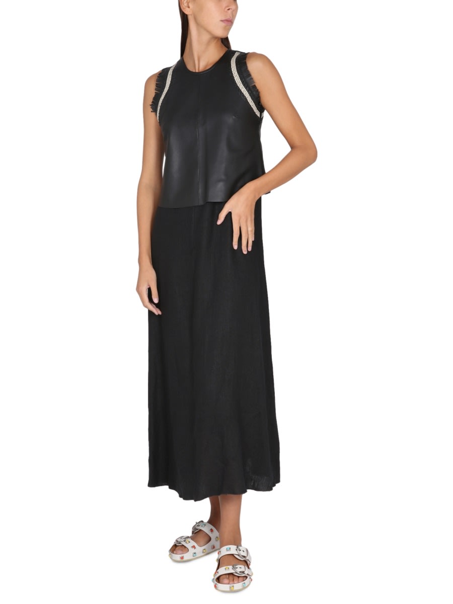 Shop Alysi Leather And Linen Suit In Black