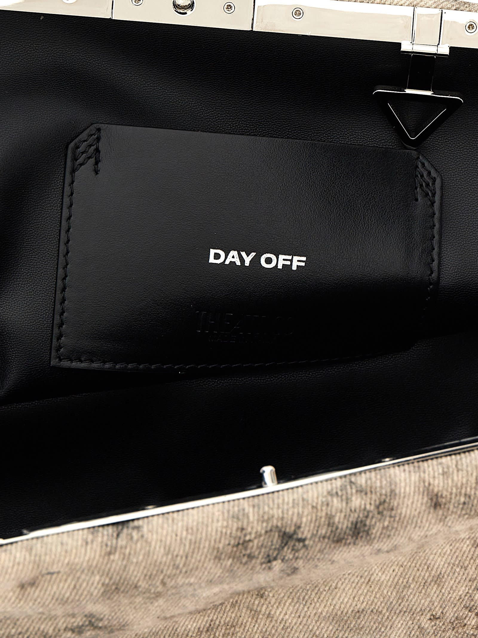 Shop Attico Day Off Clutch In Gray