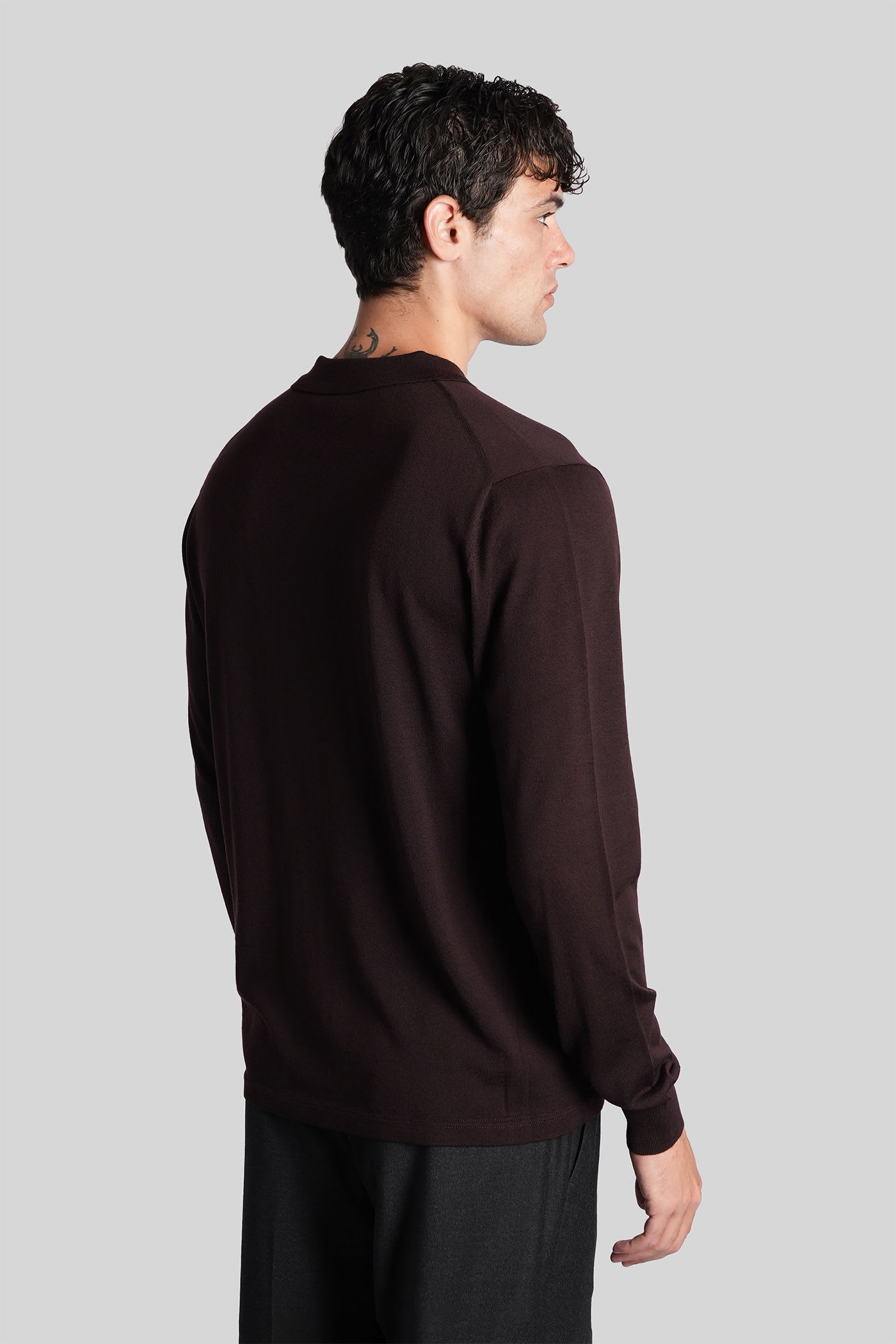Aspesi M197 Polo In Brown Wool In Brown