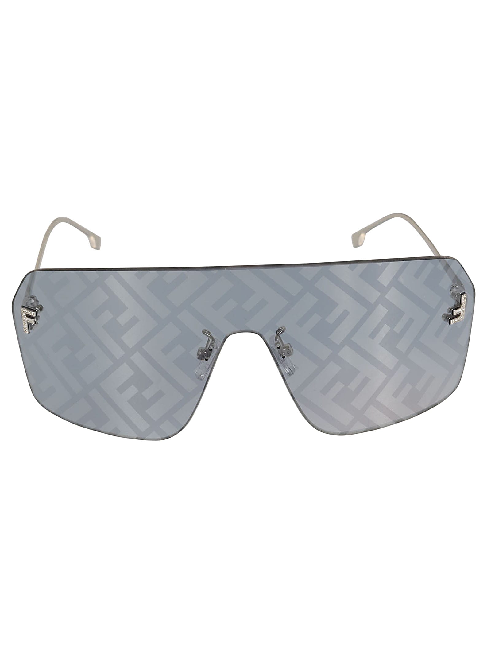 Logo Monogram Rimless Shield Sunglasses