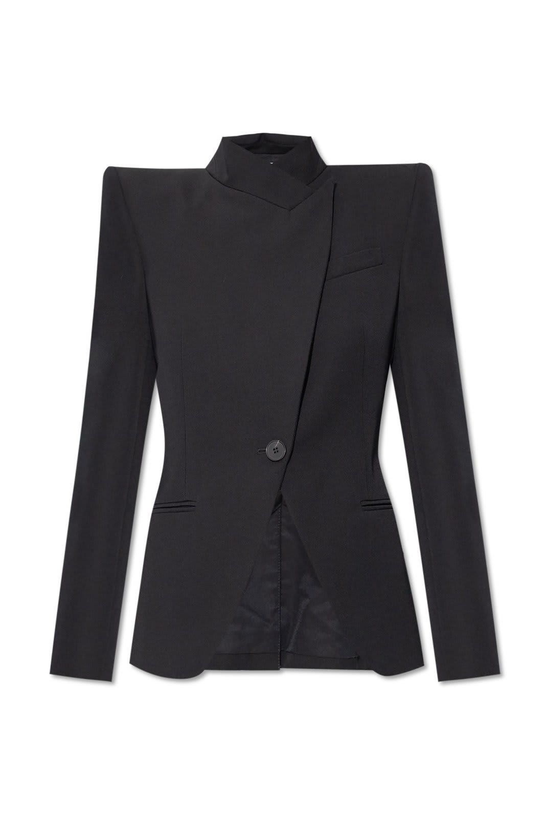 Shop Alexander Mcqueen Twisted Spliced Jacket In Black