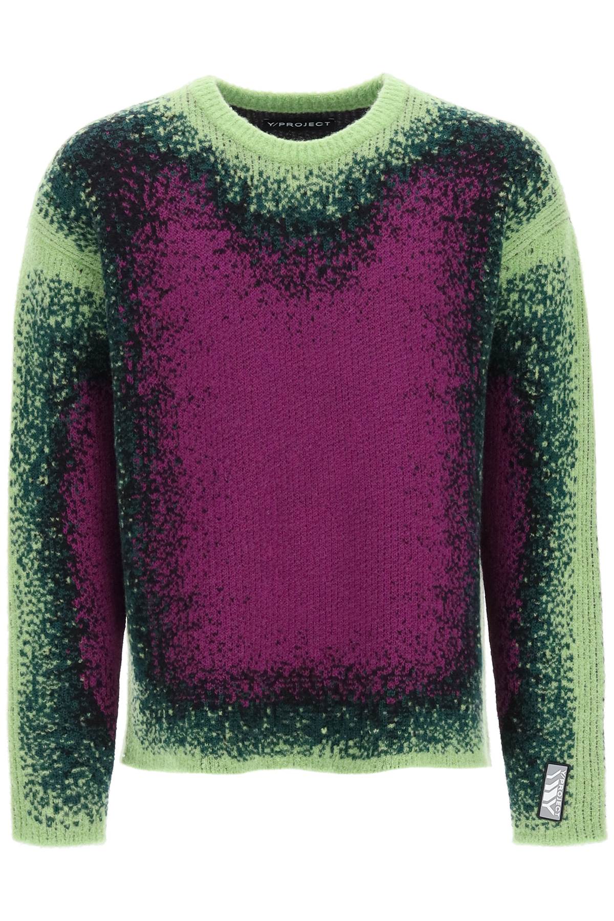 Y/PROJECT GRADIENT PRINT WOOL-BLEND SWEATER