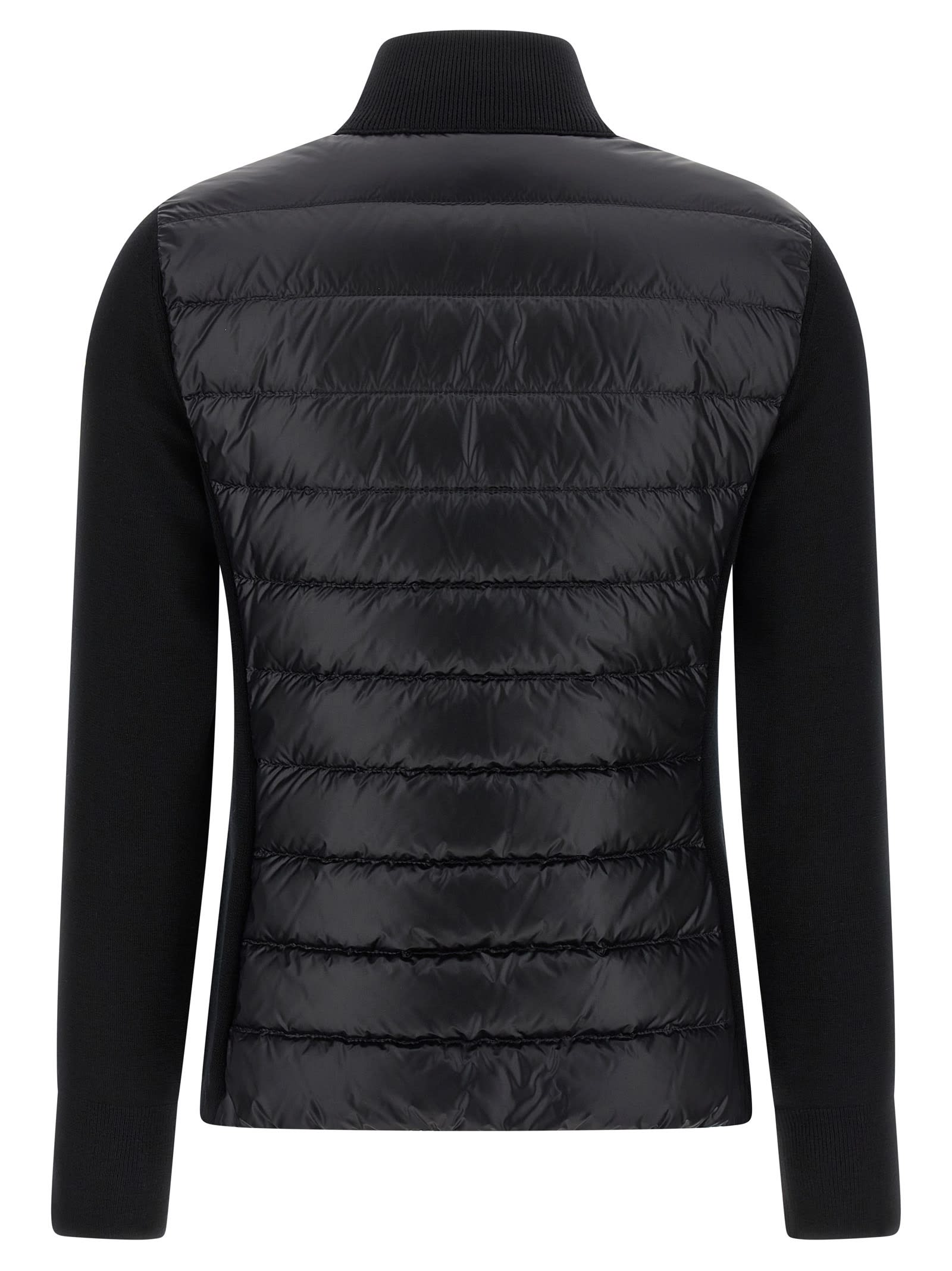 Moncler Women Nylon Down Jacket With Virgin Wool Inserts In Multi