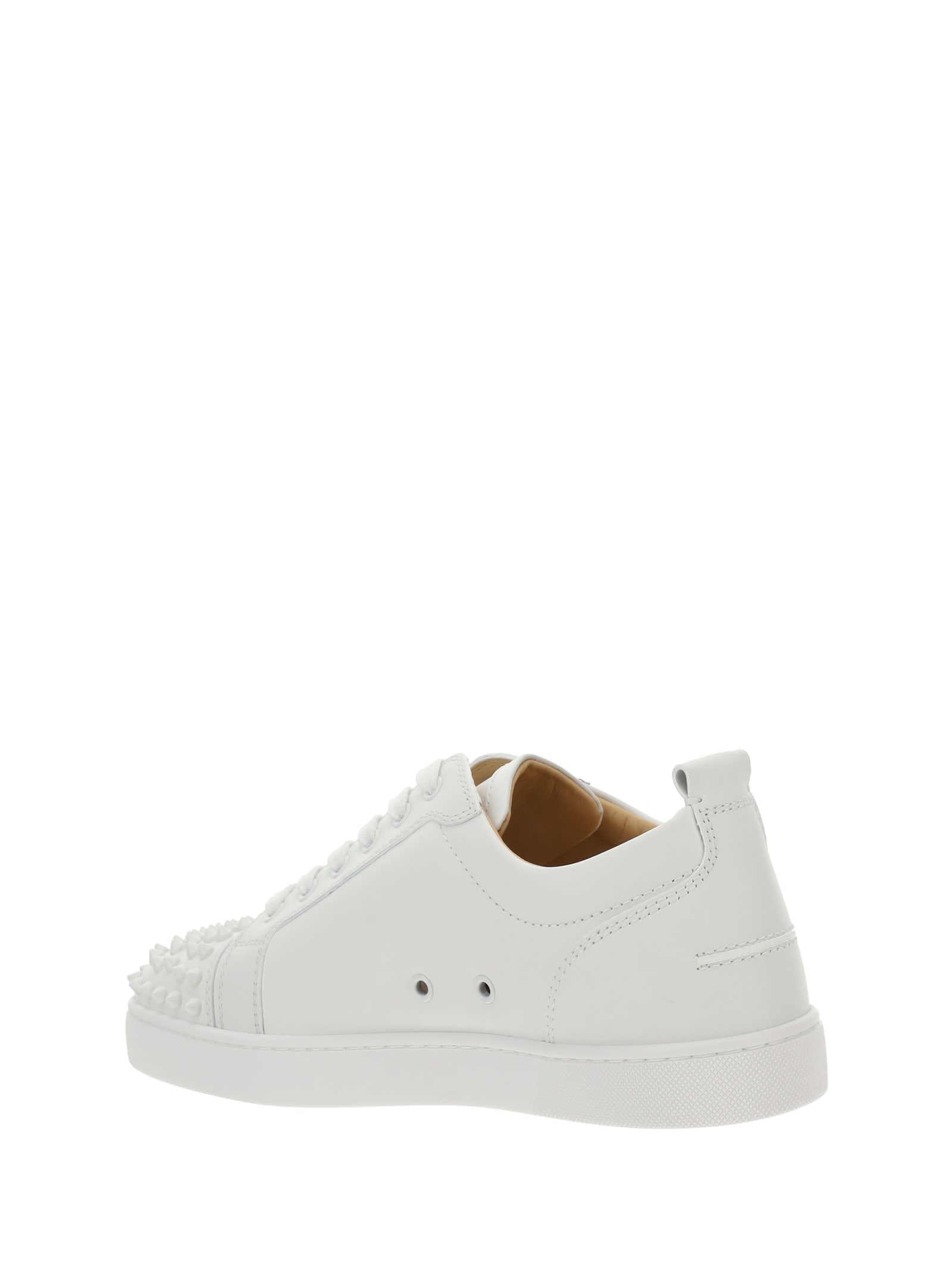 Shop Christian Louboutin Louis Junior Spikes Sneakers In White