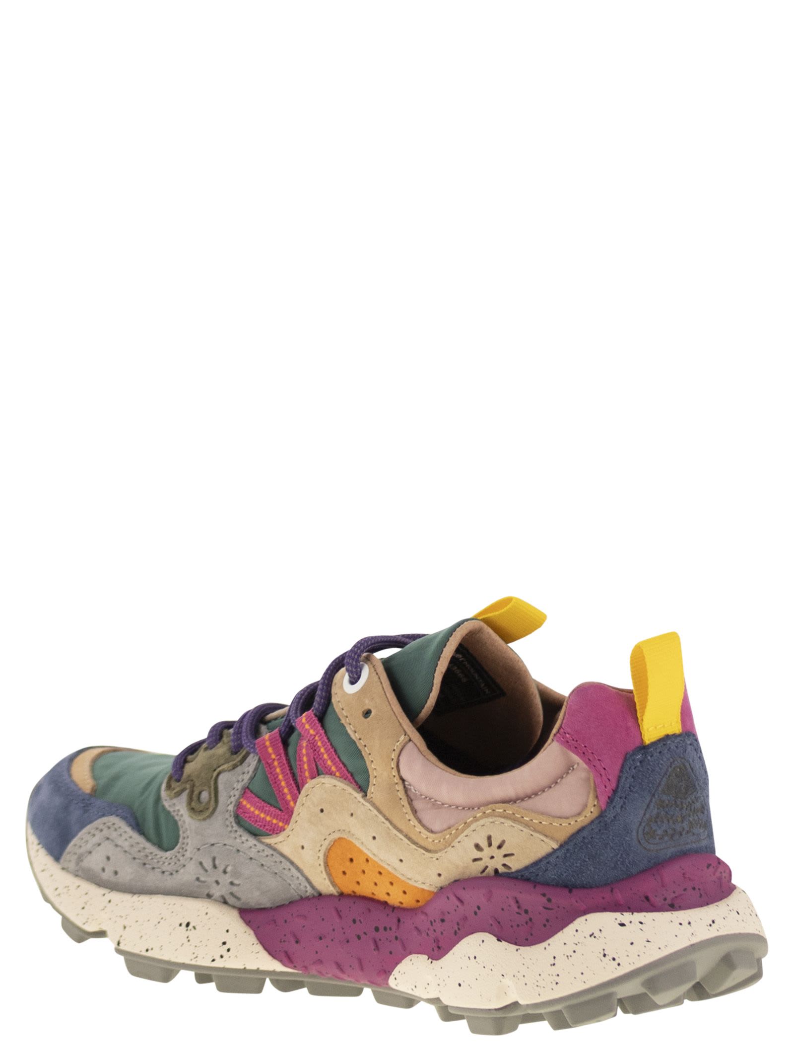 Flower Mountain Yamano 3 Sneakers In Suede And Technical Fabric In Multi
