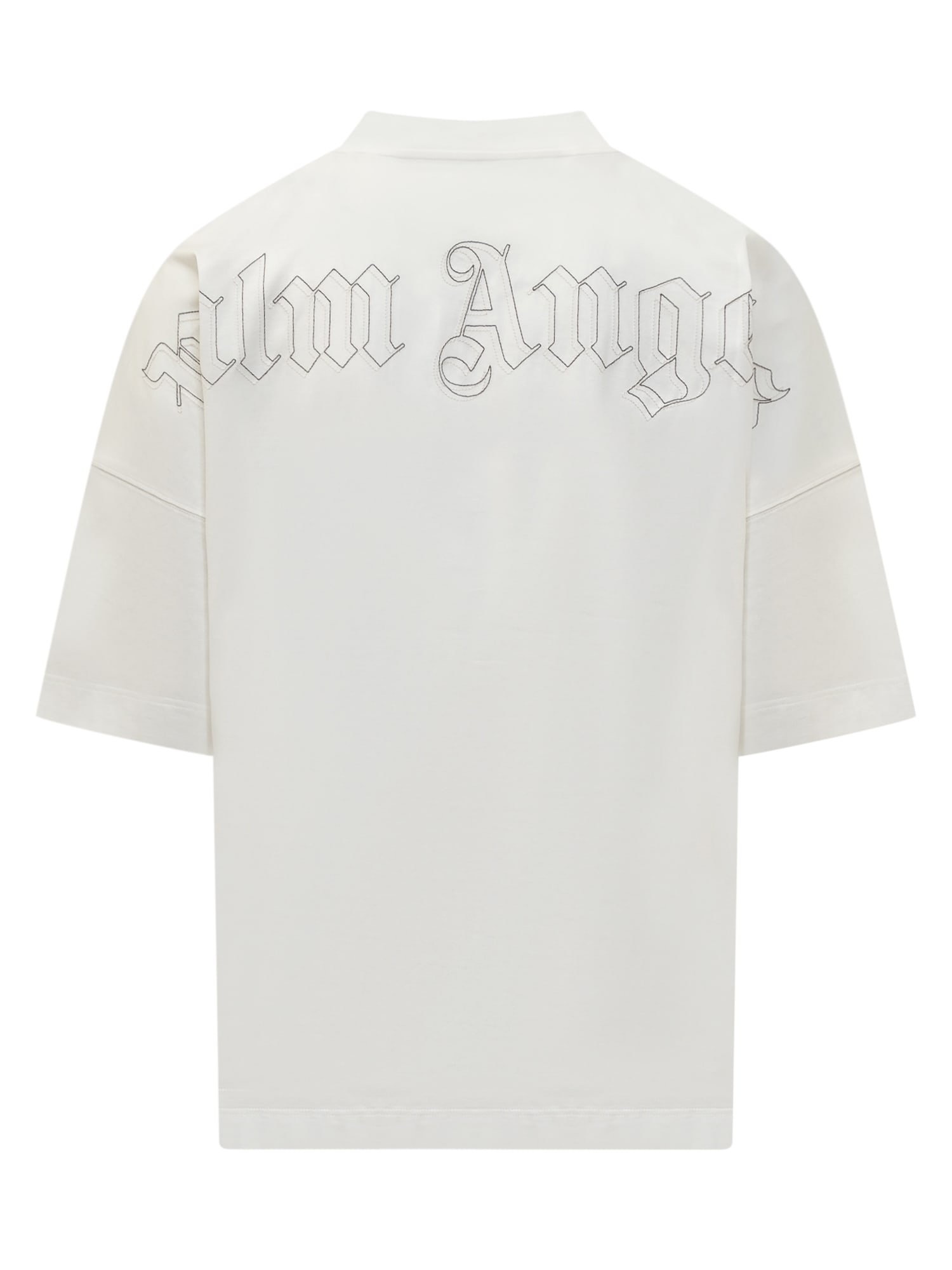 Shop Palm Angels T-shirt With Logo In Off White