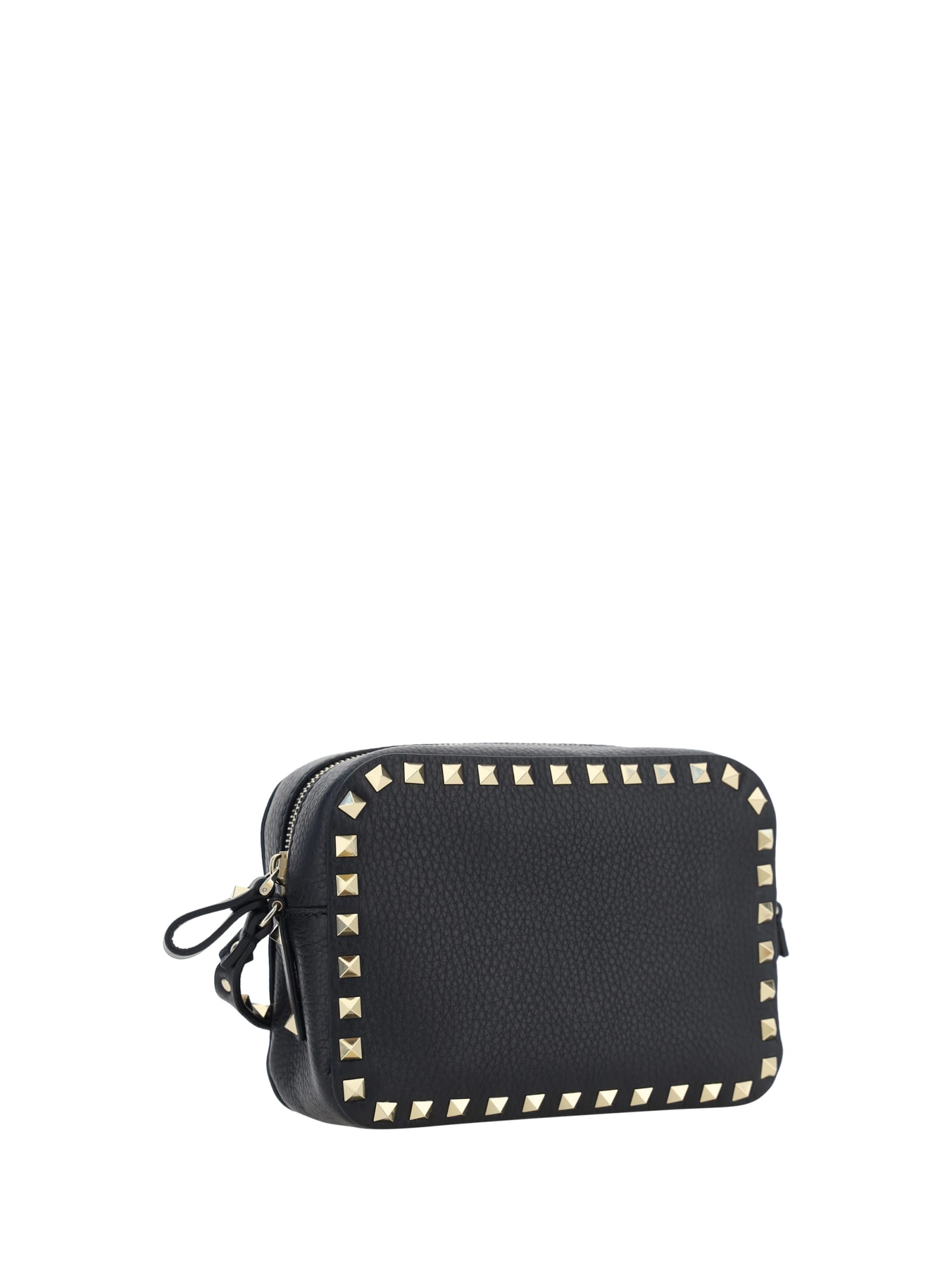 Shop Valentino Rockstud Shoulder Bag In Nero