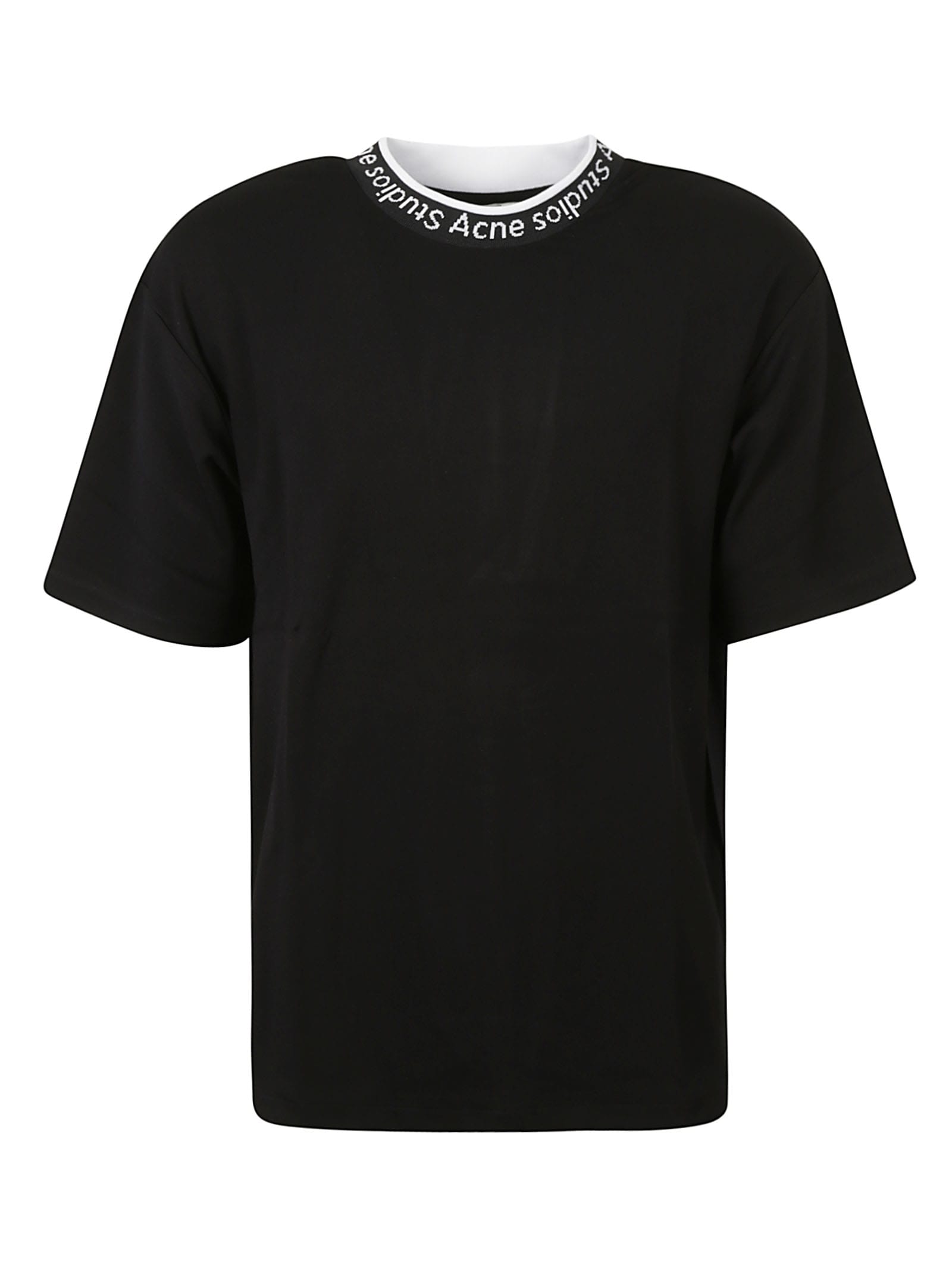 Acne Studios Neck Logo Detail T-shirt In Black | ModeSens