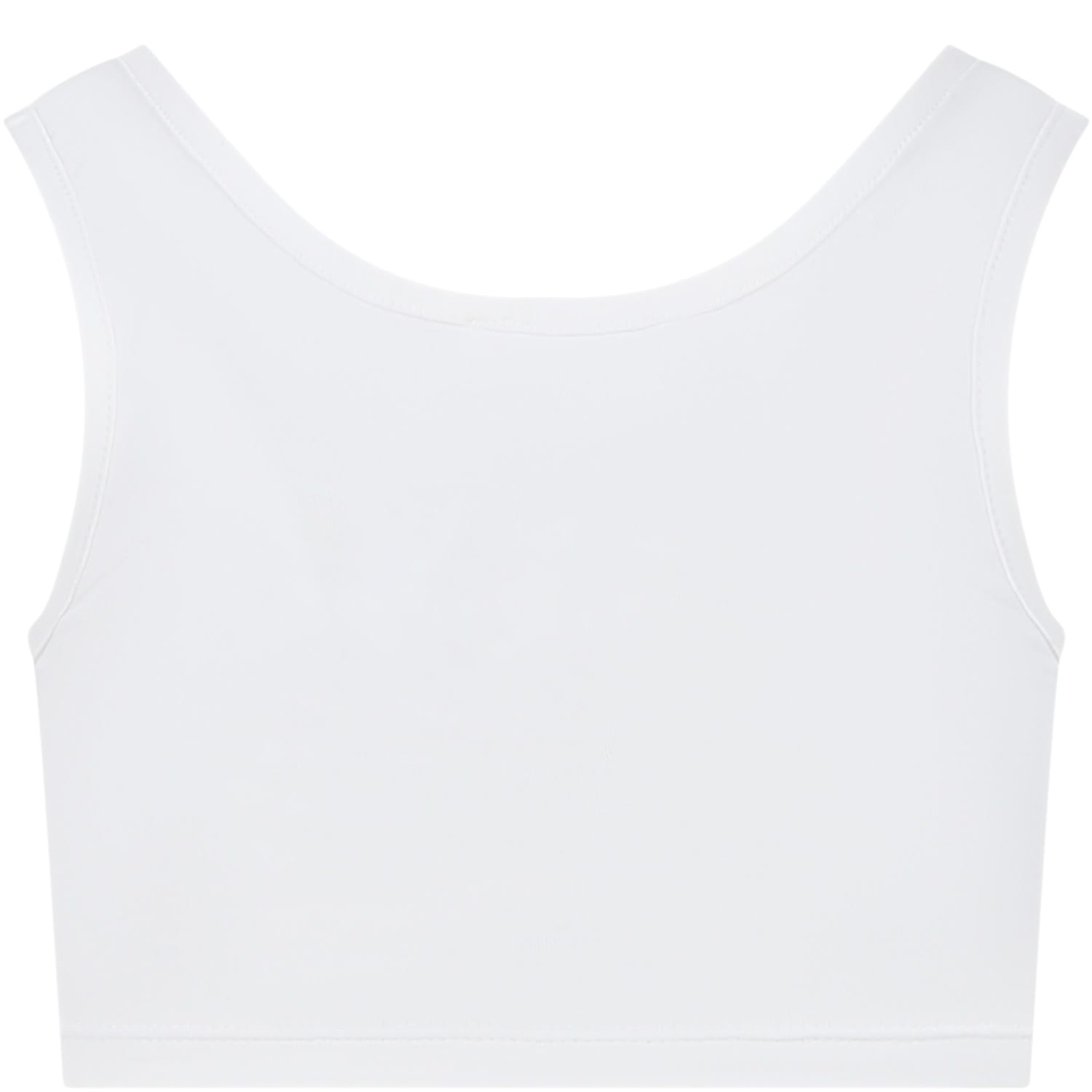 Shop Chloé White Cotton Top For Girl With Embroidered Logo