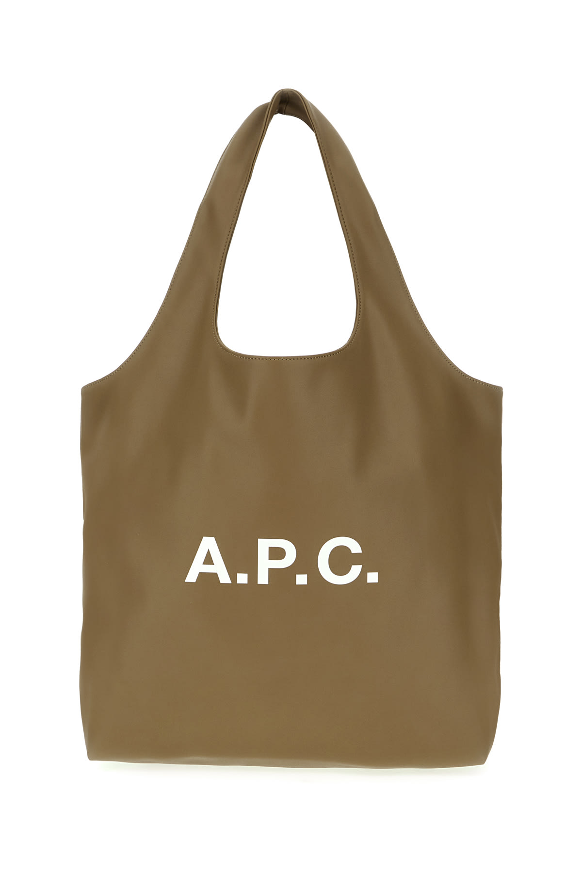 Apc Khaki Green Synthetic Leather Ninon Handbag In Light Khaki