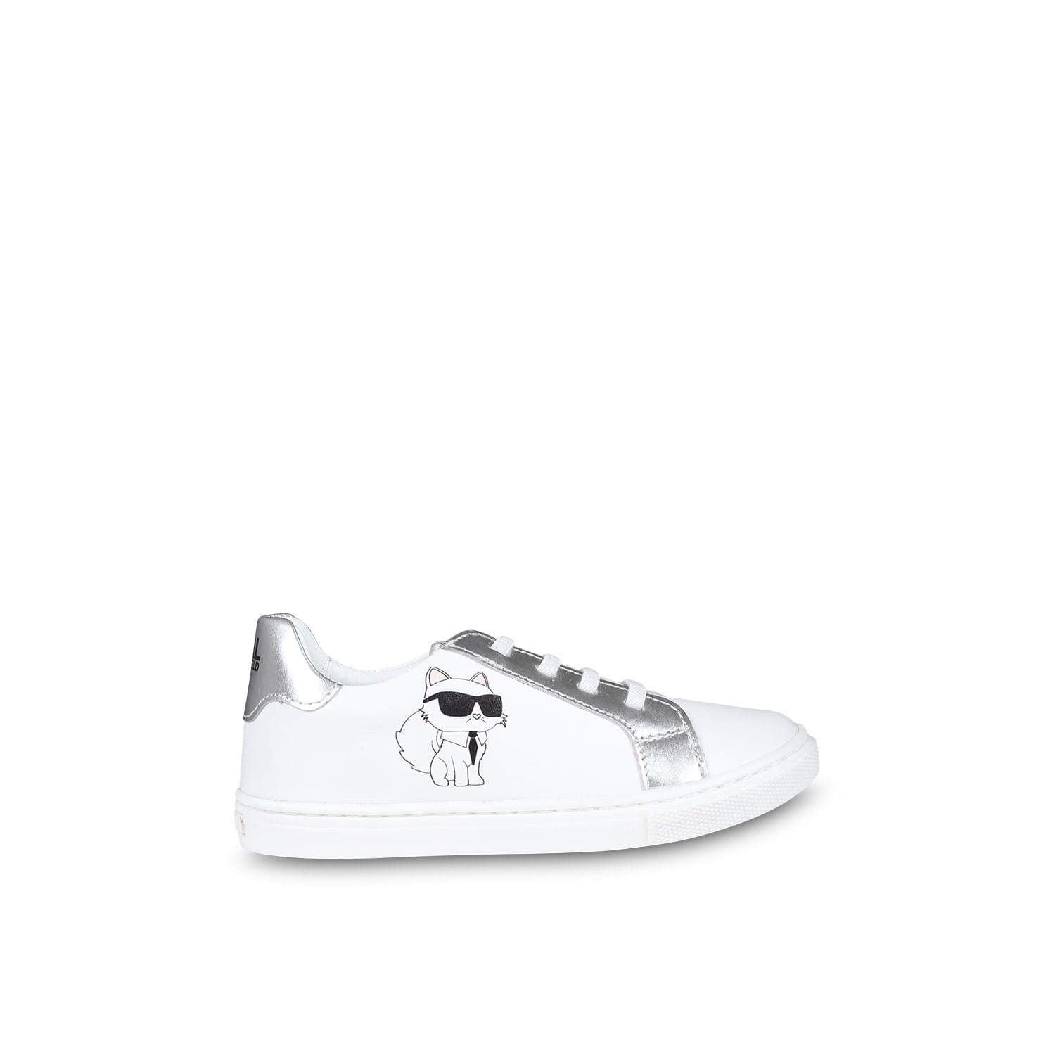 Shop Karl Lagerfeld White Sneakers For Girl With Choupette