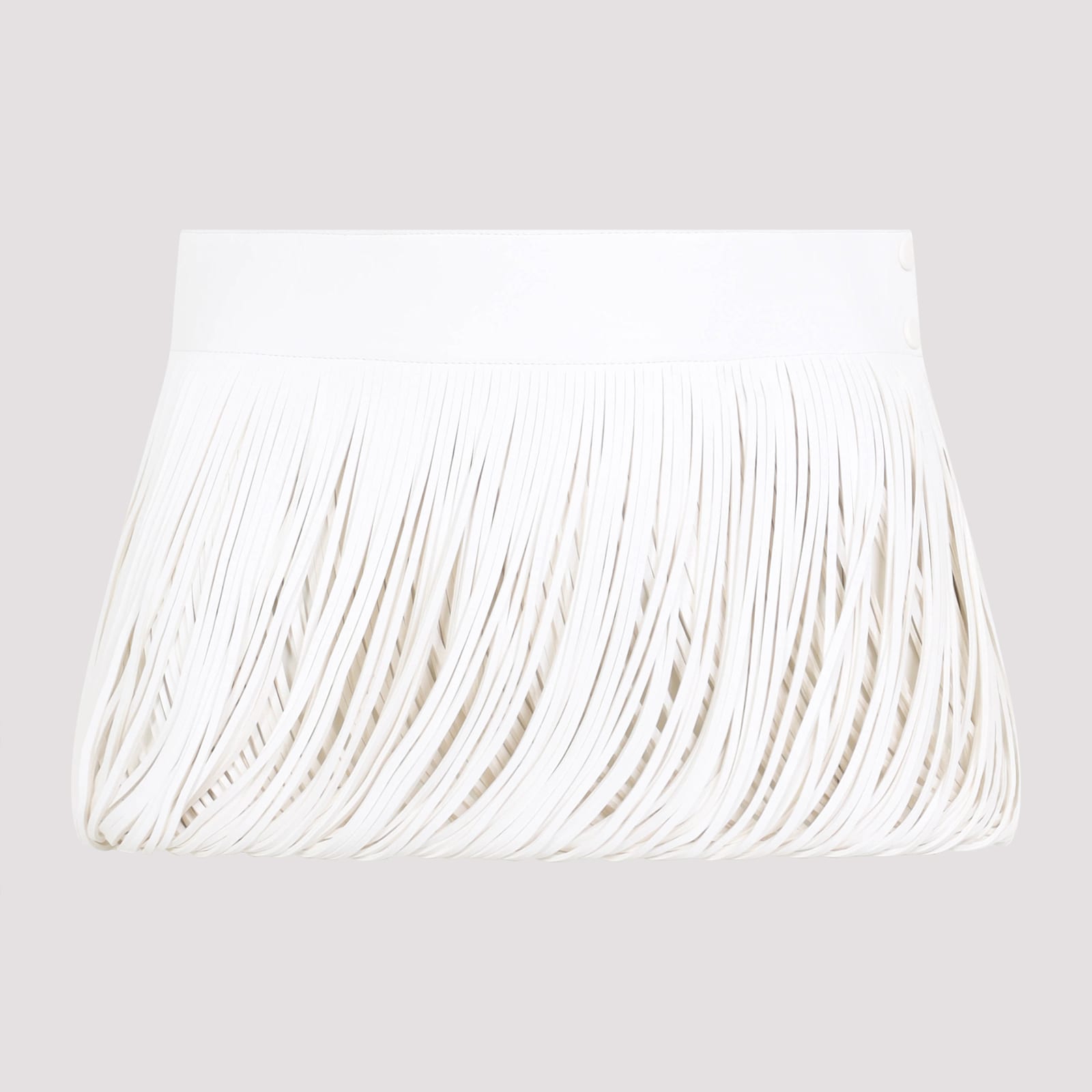 Shop Alaïa Fringes Belt In Blanc Nacre