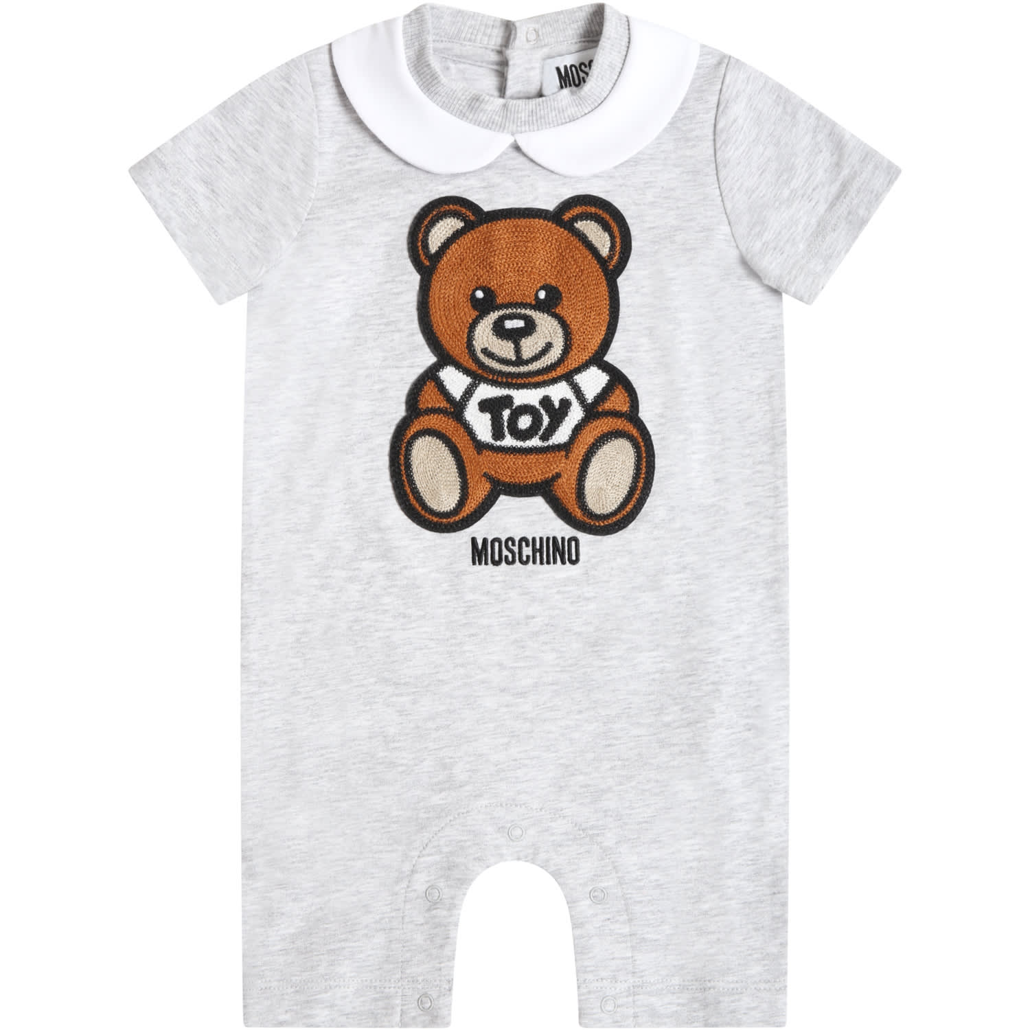 Moschino Grey Romper For Babykids Witth Teddy Bear