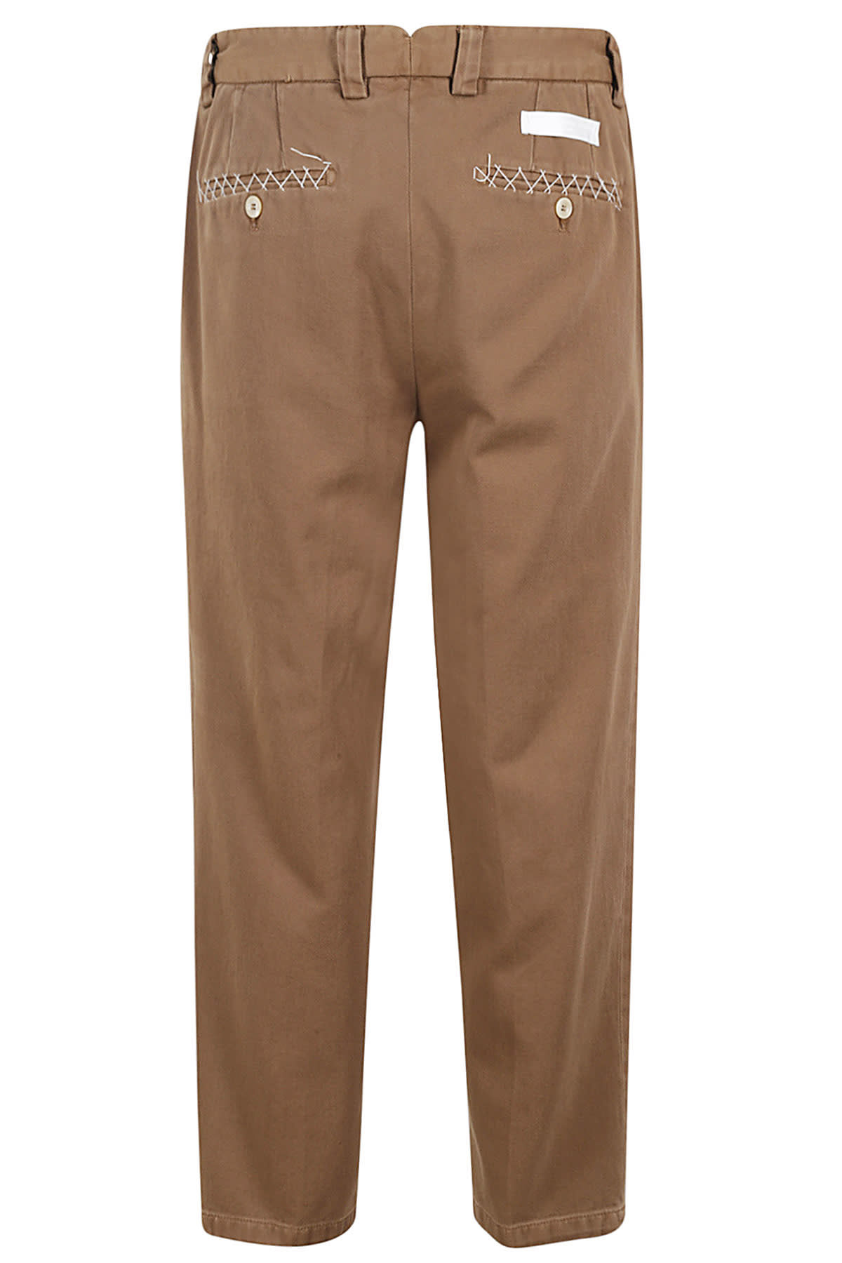 Shop Briglia 1949 Pant Ventre Piatto Over Twill Di Cot In Tabacco