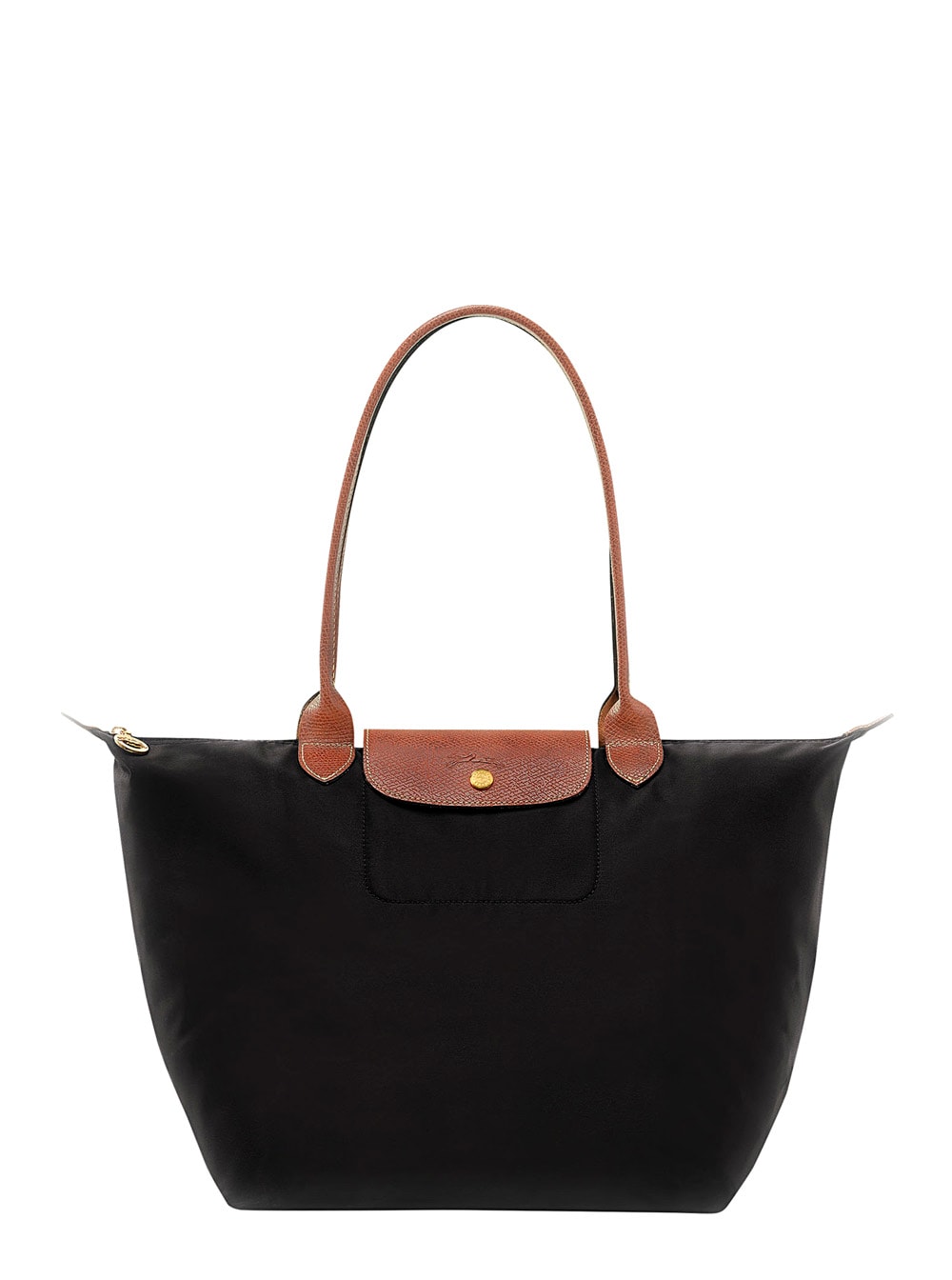 Longchamp Le Pliage Original Black Shoulder Bag With Embossed Logo In Canvas Woman