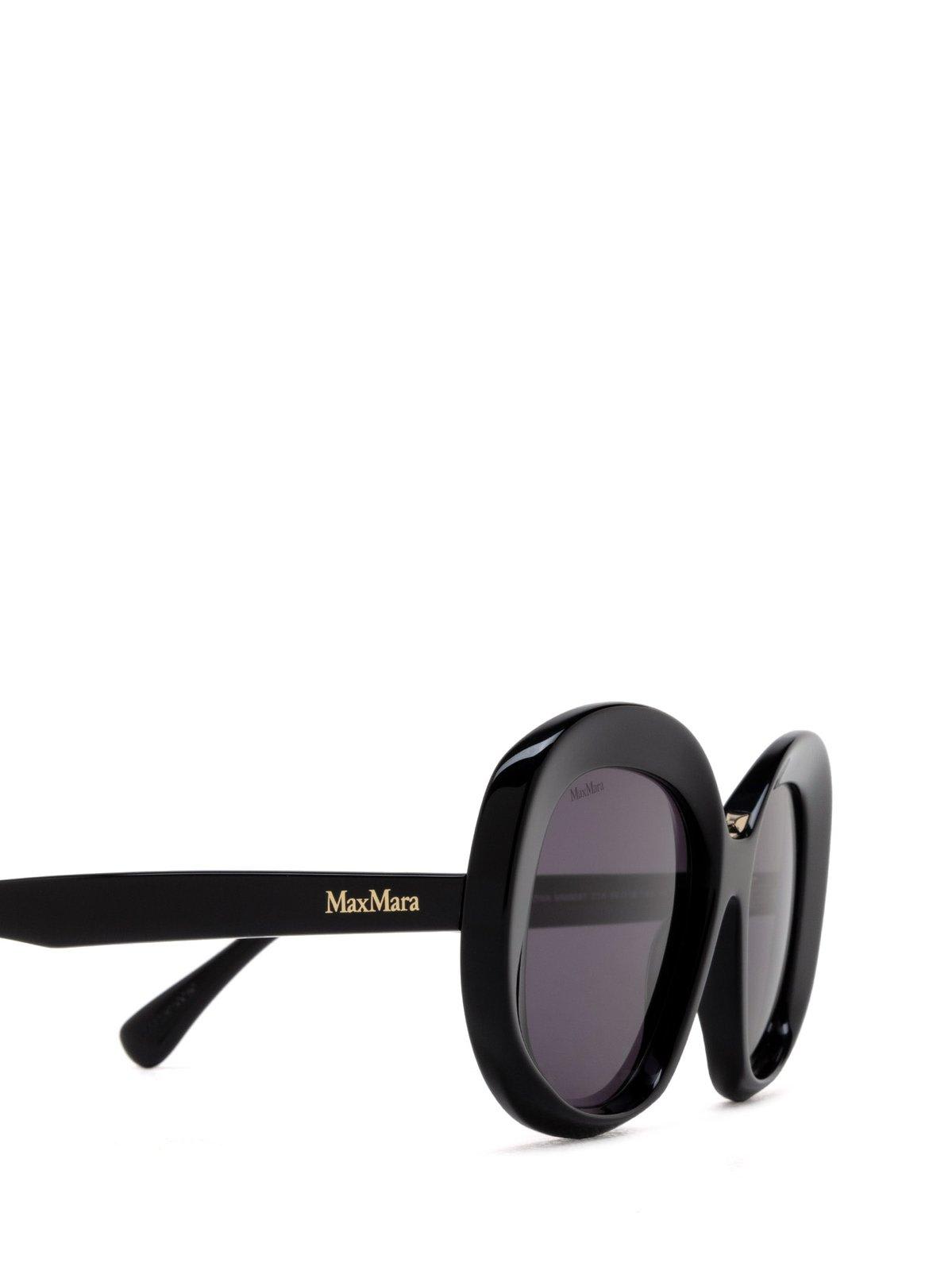 Shop Max Mara Butterfly Frame Sunglasses In 01a