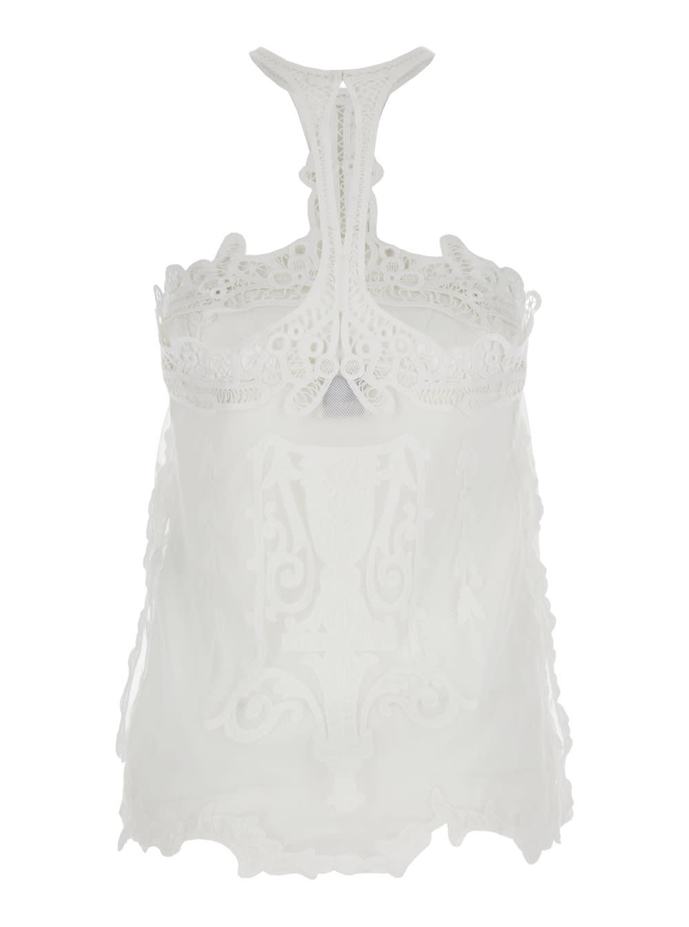 Shop Isabel Marant Vannel White Blouse With Halterneck In Lace Woman