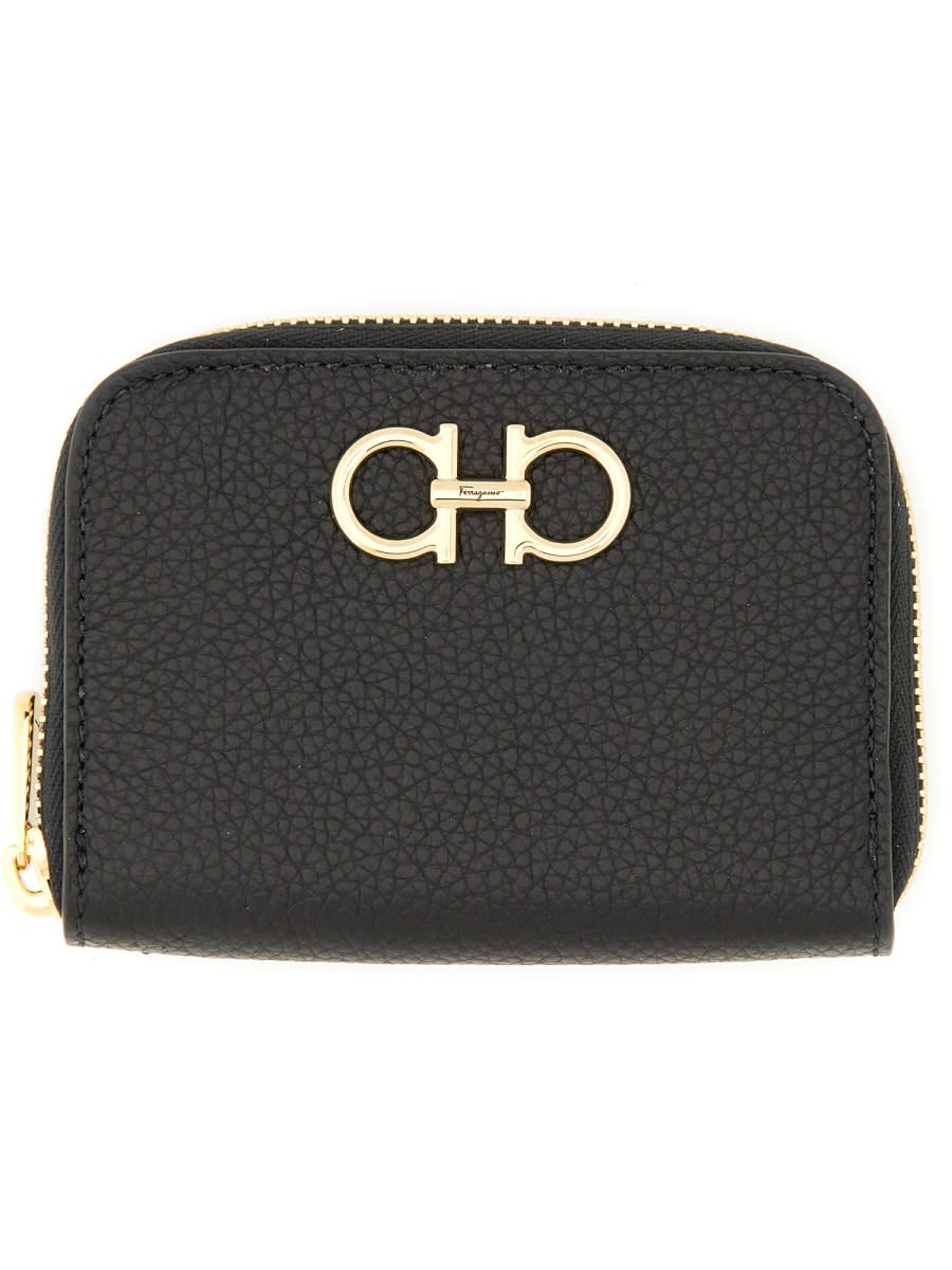 Shop Ferragamo Gancini Credit Card Holder In Black