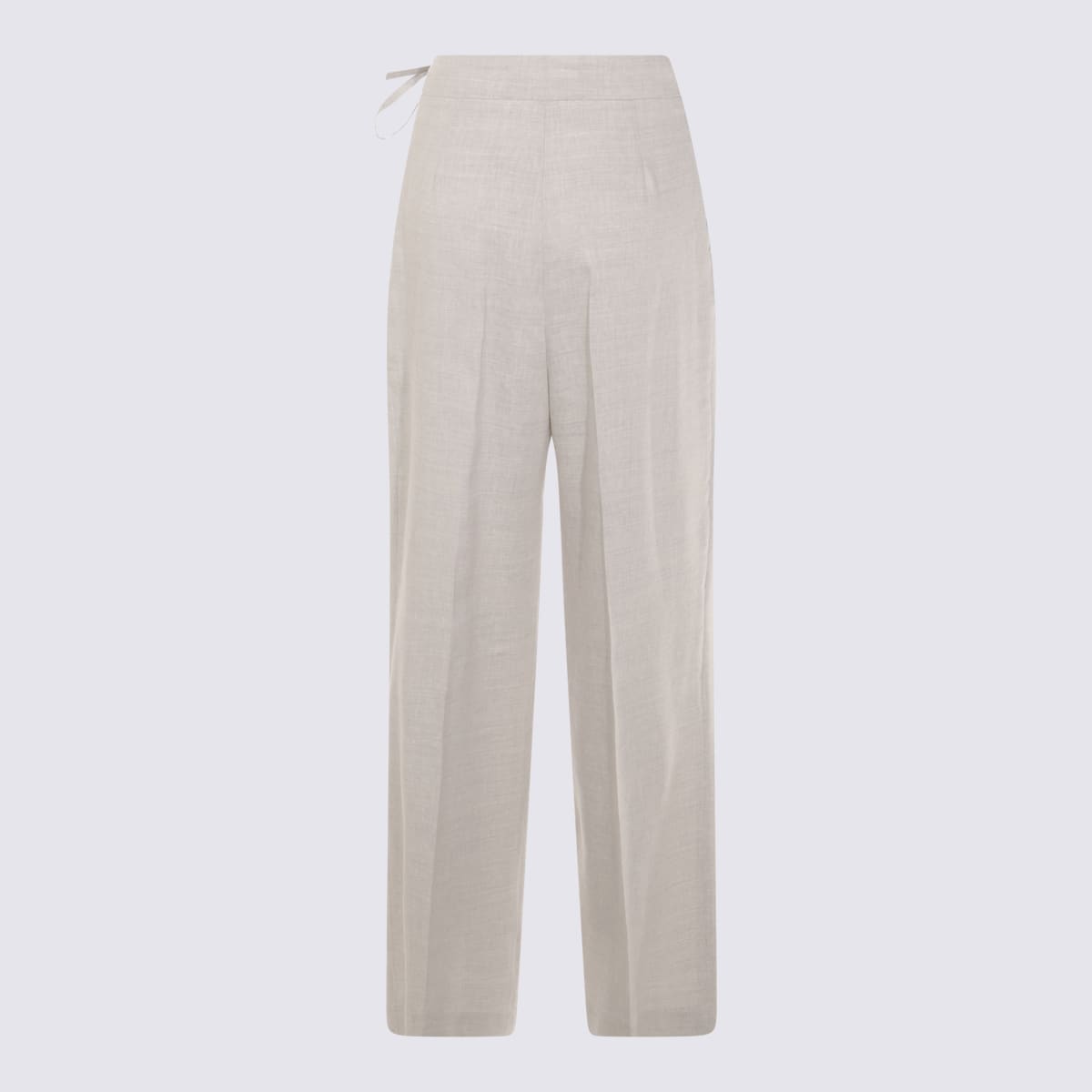Shop Eleventy Grey Linen And Wool Pants