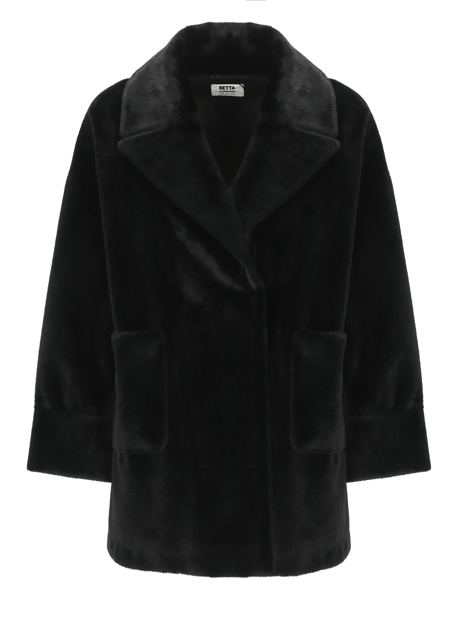 Betta Corradi Faux Fur Coat In Black