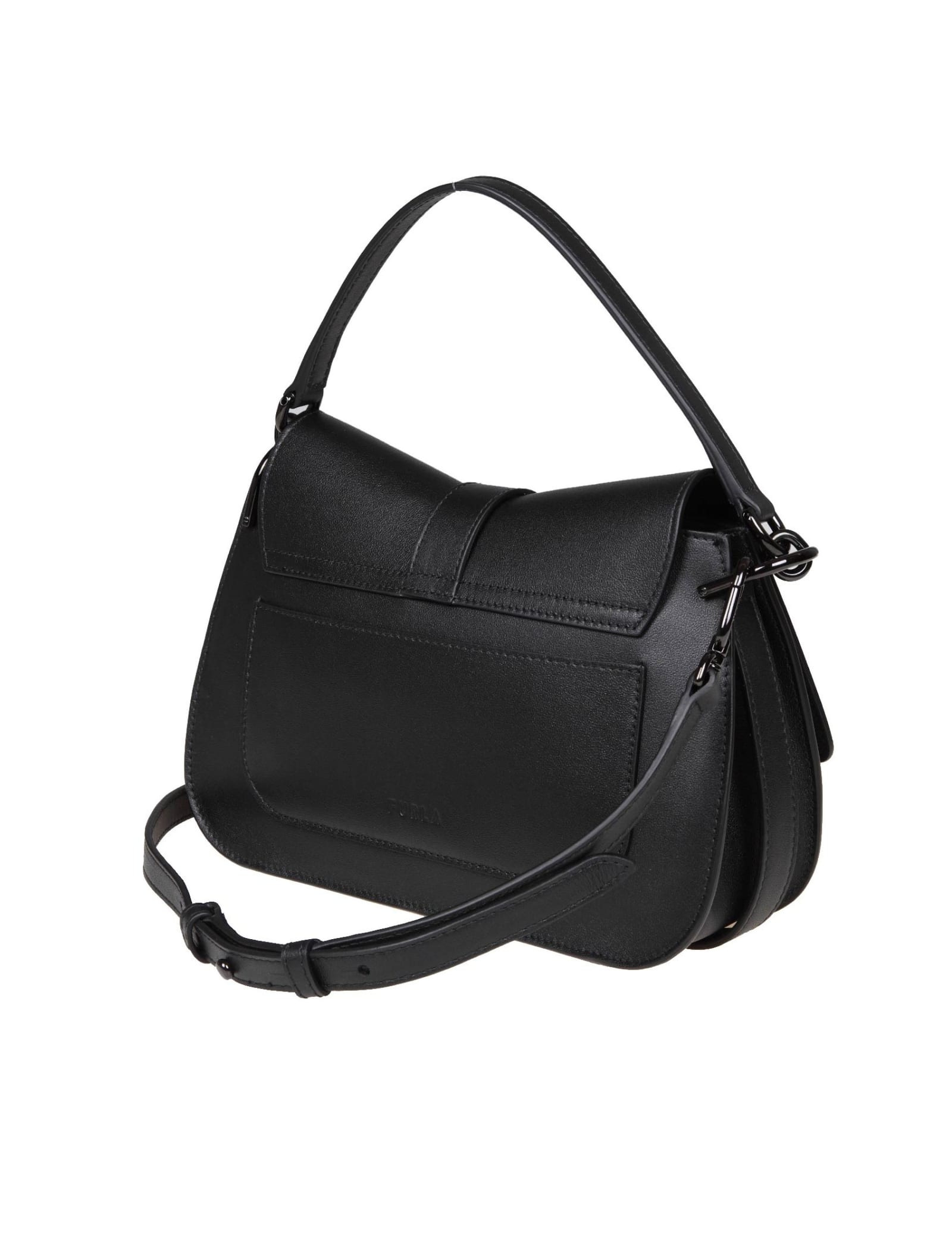 Furla Medium Top Handle Bag With Adjustable Strap In Black