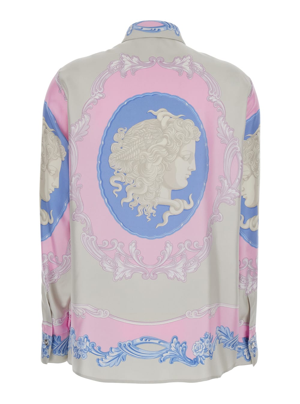 Shop Versace Pink Silk Shirt