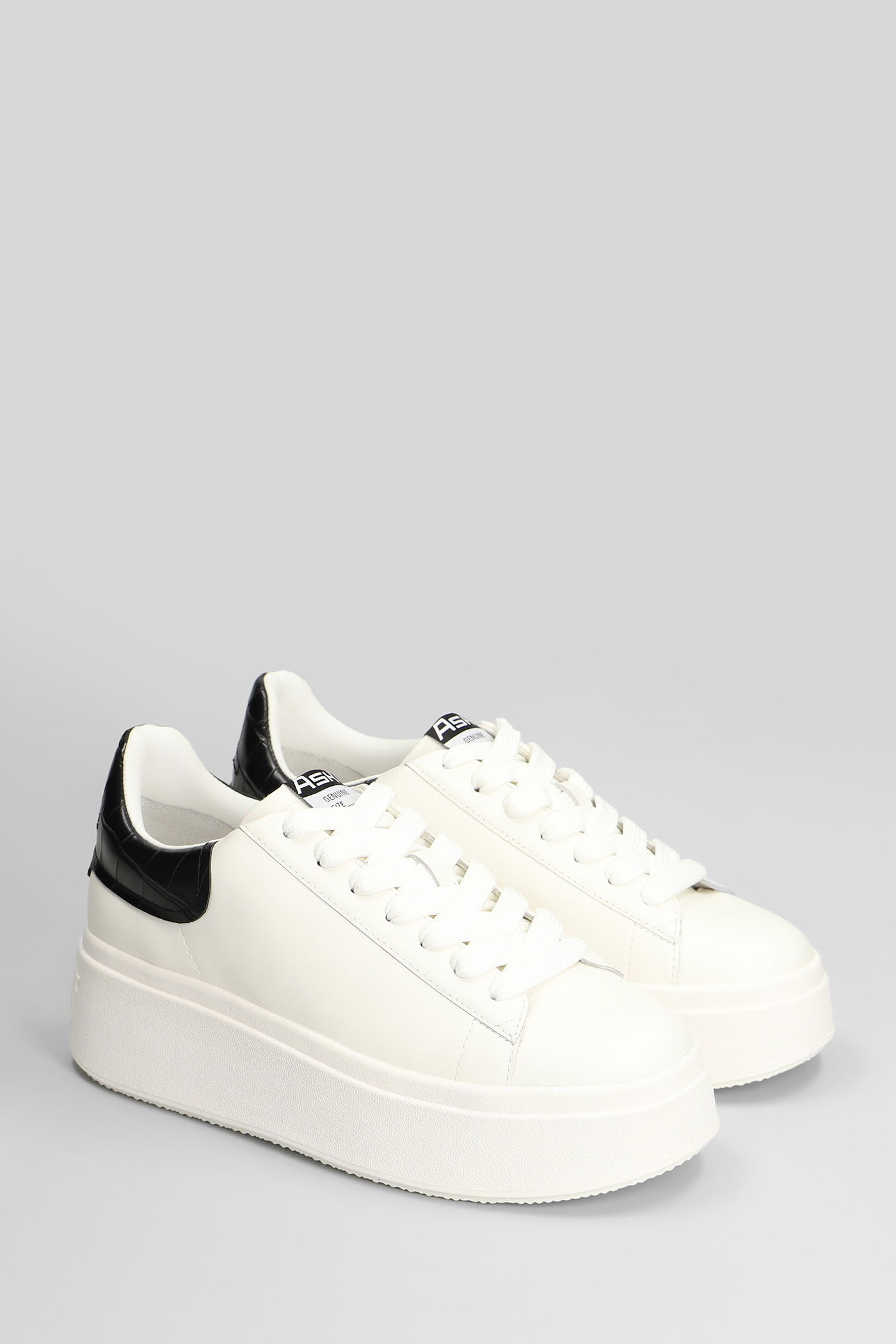 Ash Low Top Leather Platform Sneakers In White