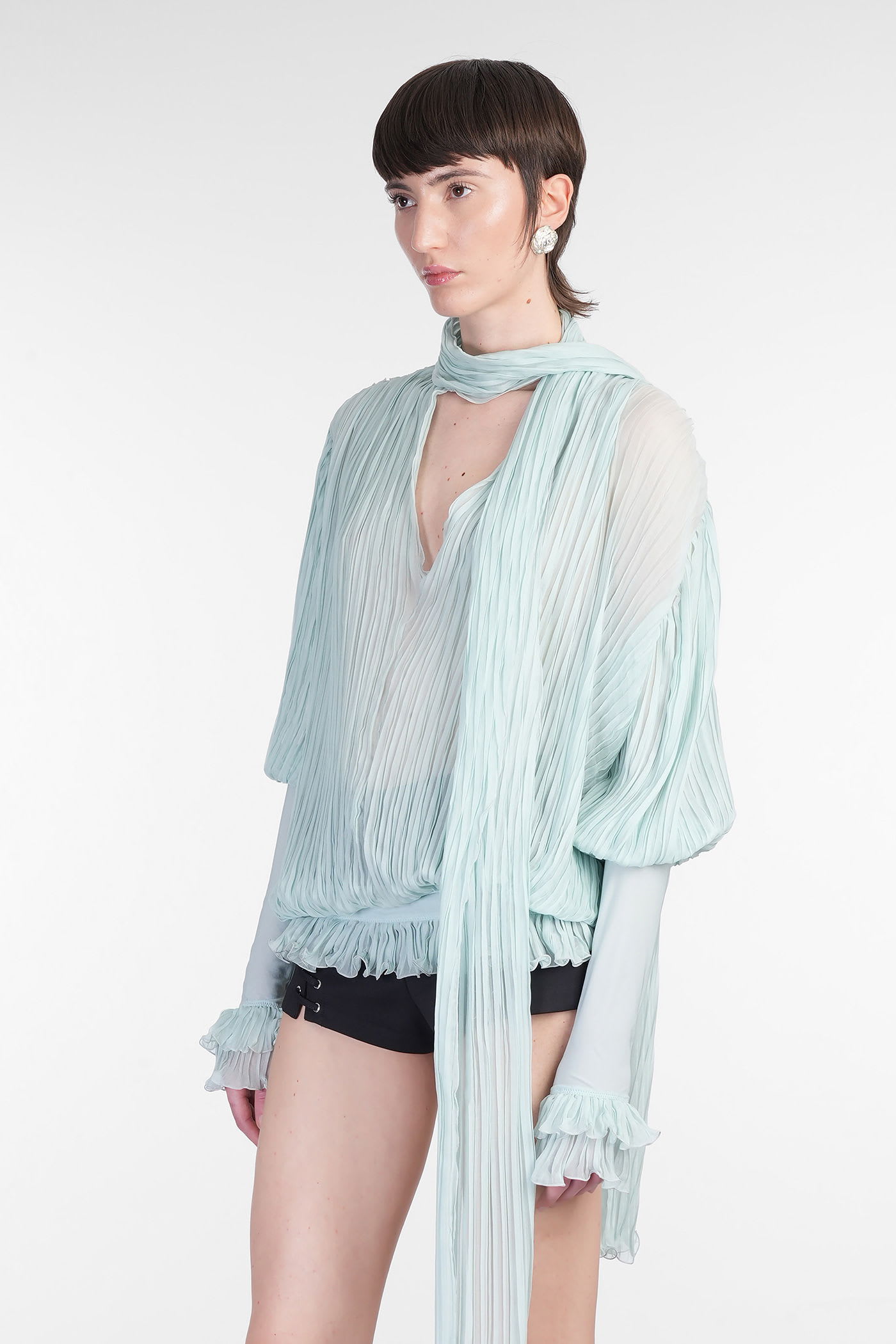 Blumarine Blouse In Green Silk In Green
