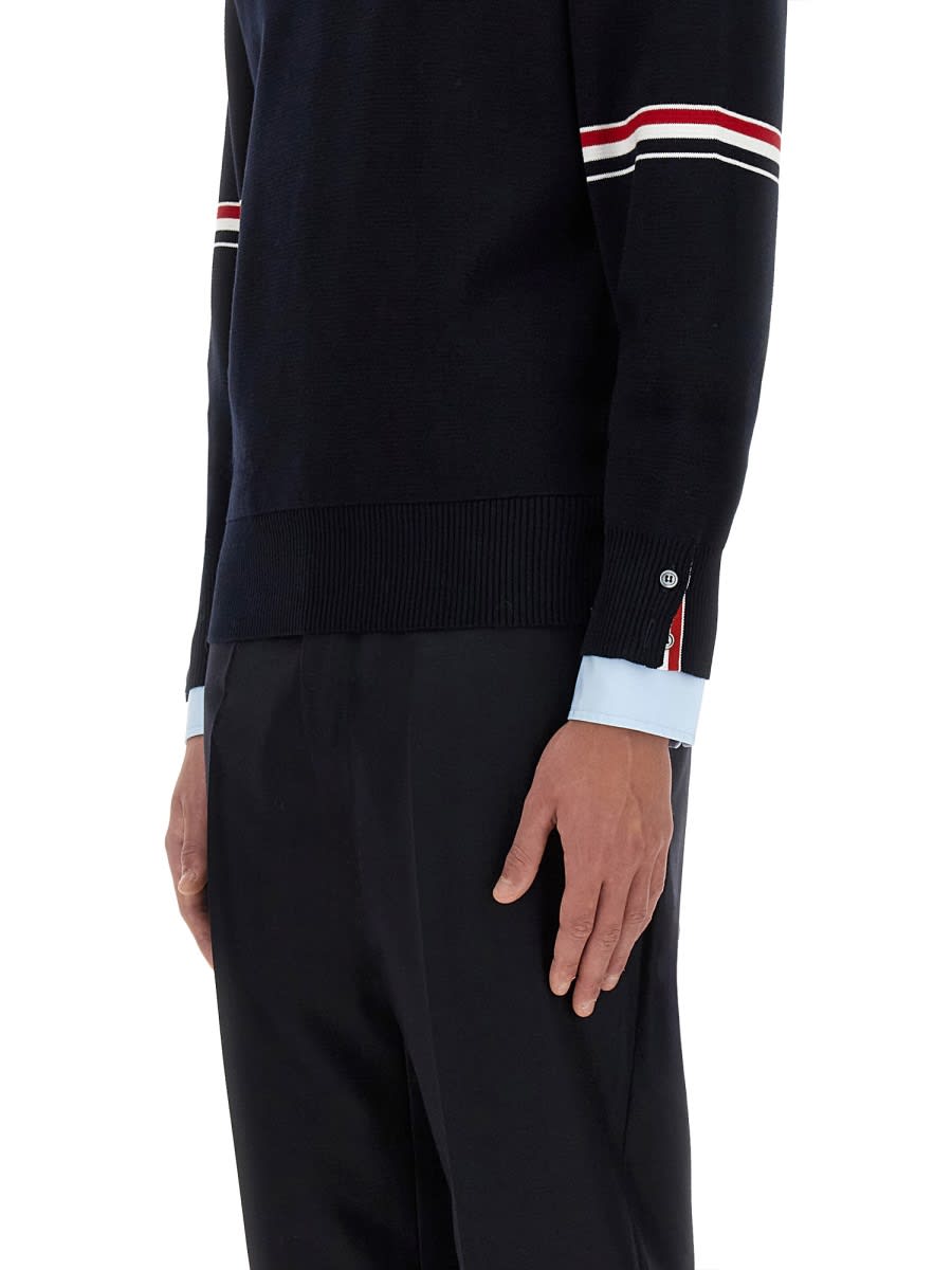 Shop Thom Browne Cotton Jersey In Blue