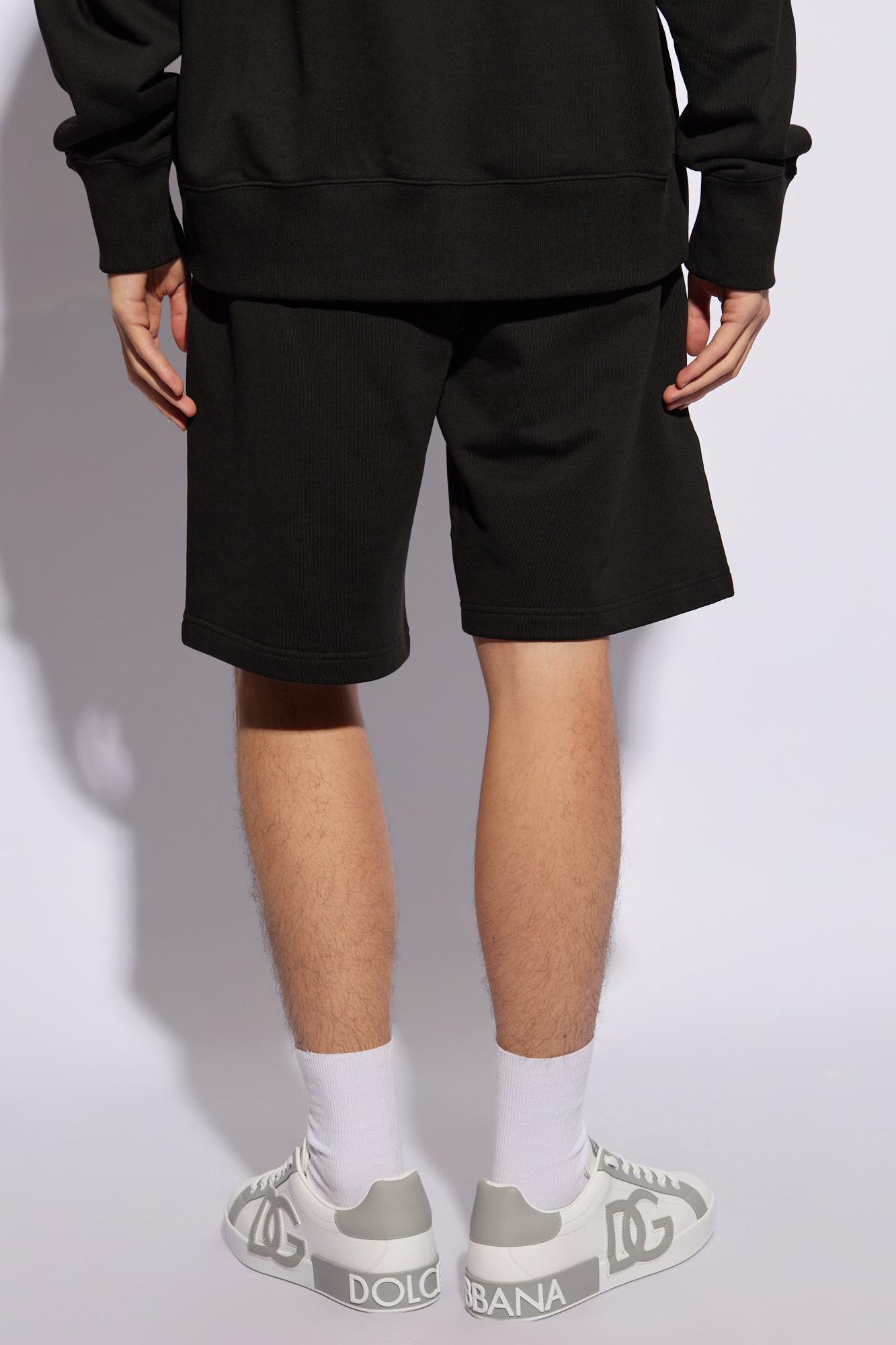 Shop Kenzo Cotton Shorts With Logo In Black