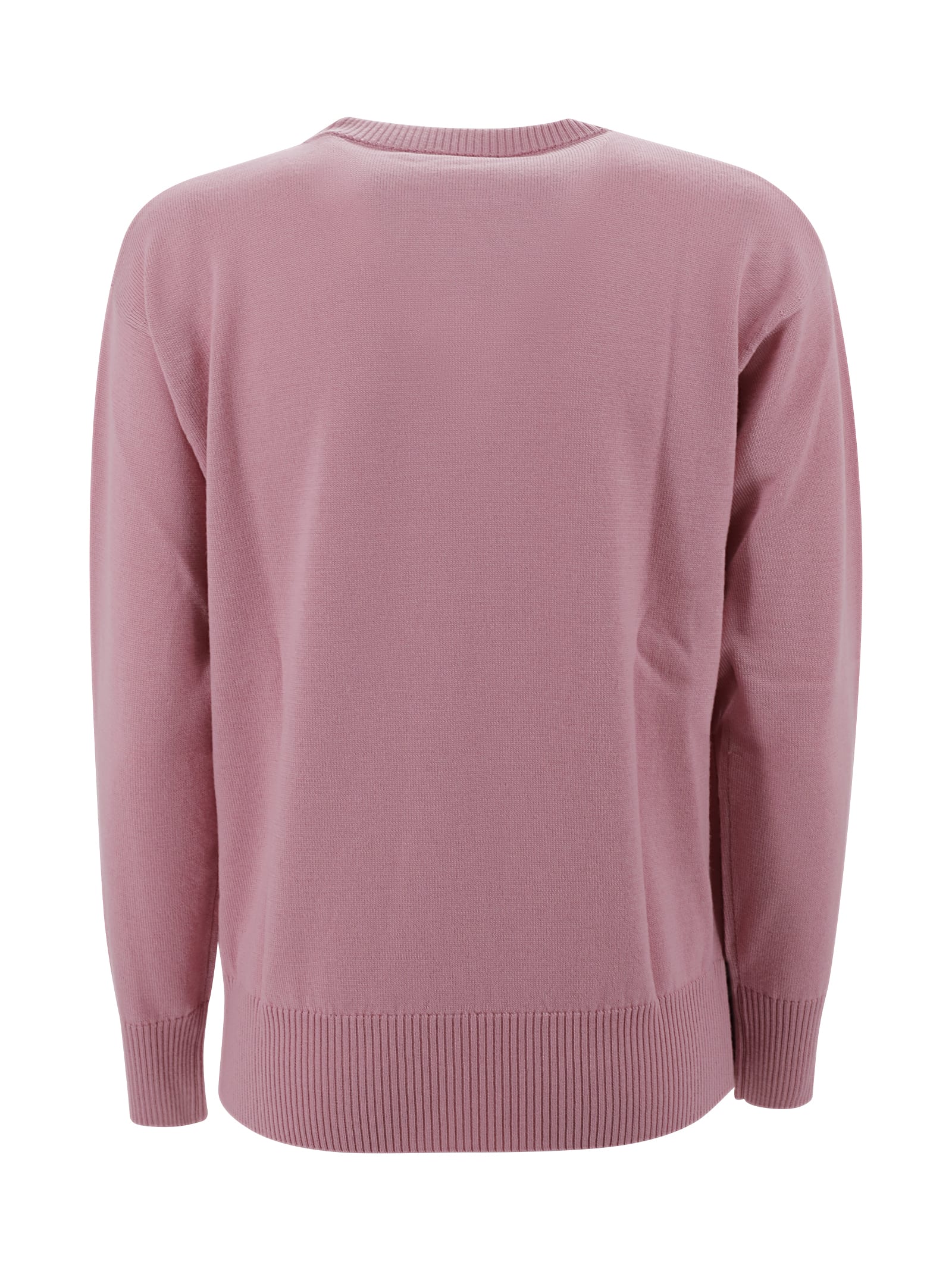 Shop Max Mara Jumper In Fancy Wool Yarn In Pink