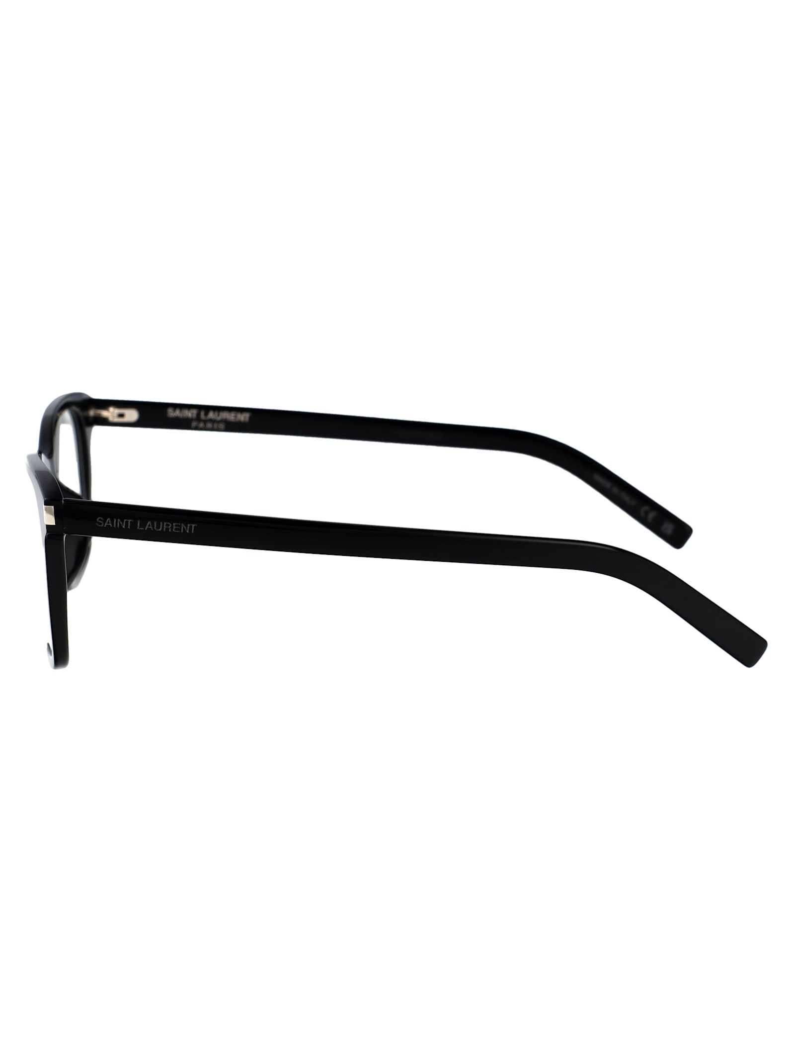 Saint Laurent Sl 718 Slim Glasses In Black-black-transparent